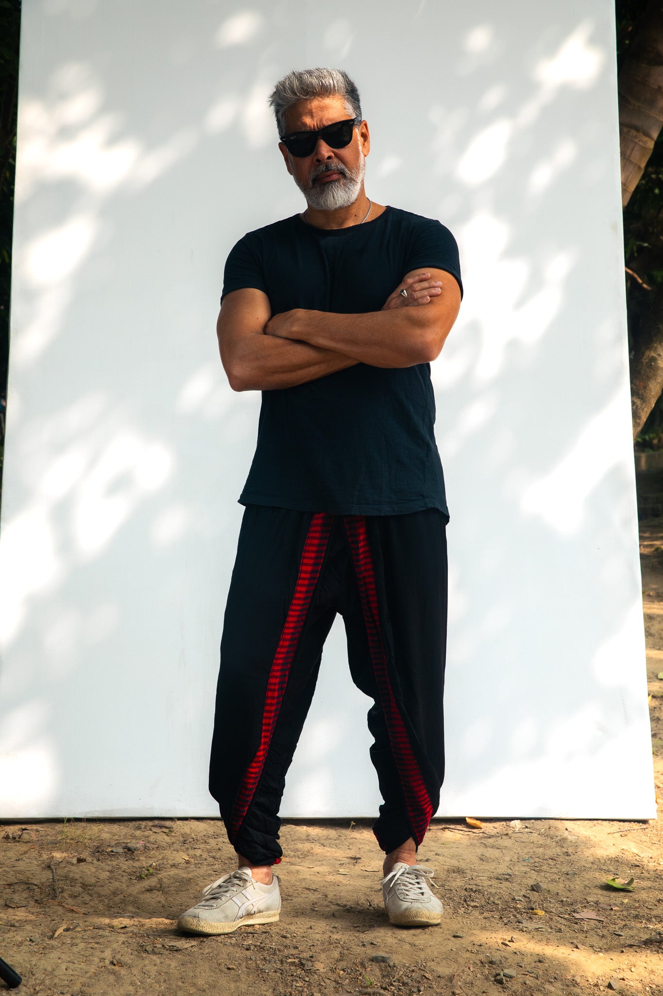 Black & Maroon Dual Dhoti Pants