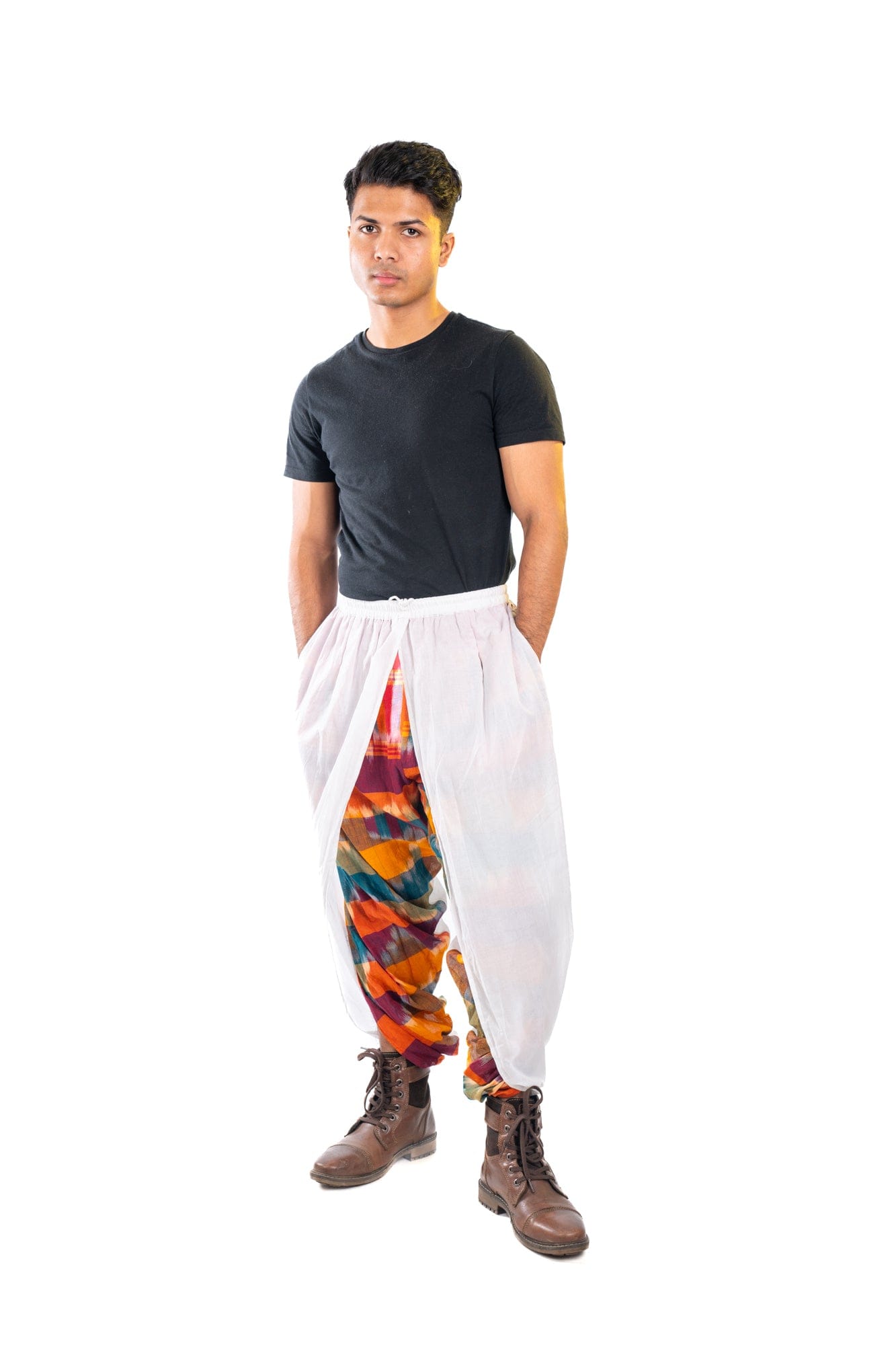 White/Kotki Dual Dhoti Pants