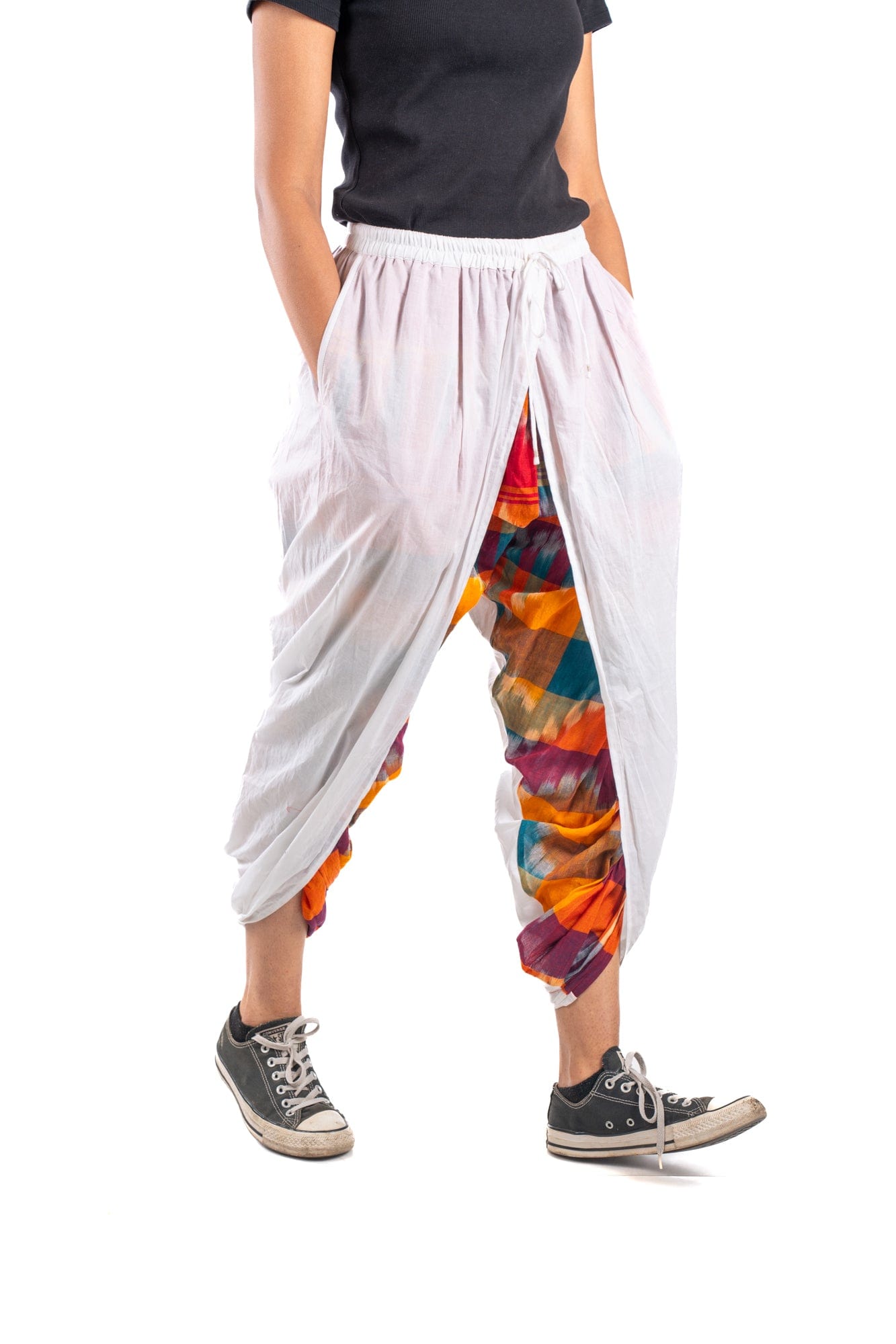 White/Kotki Dual Dhoti Pants