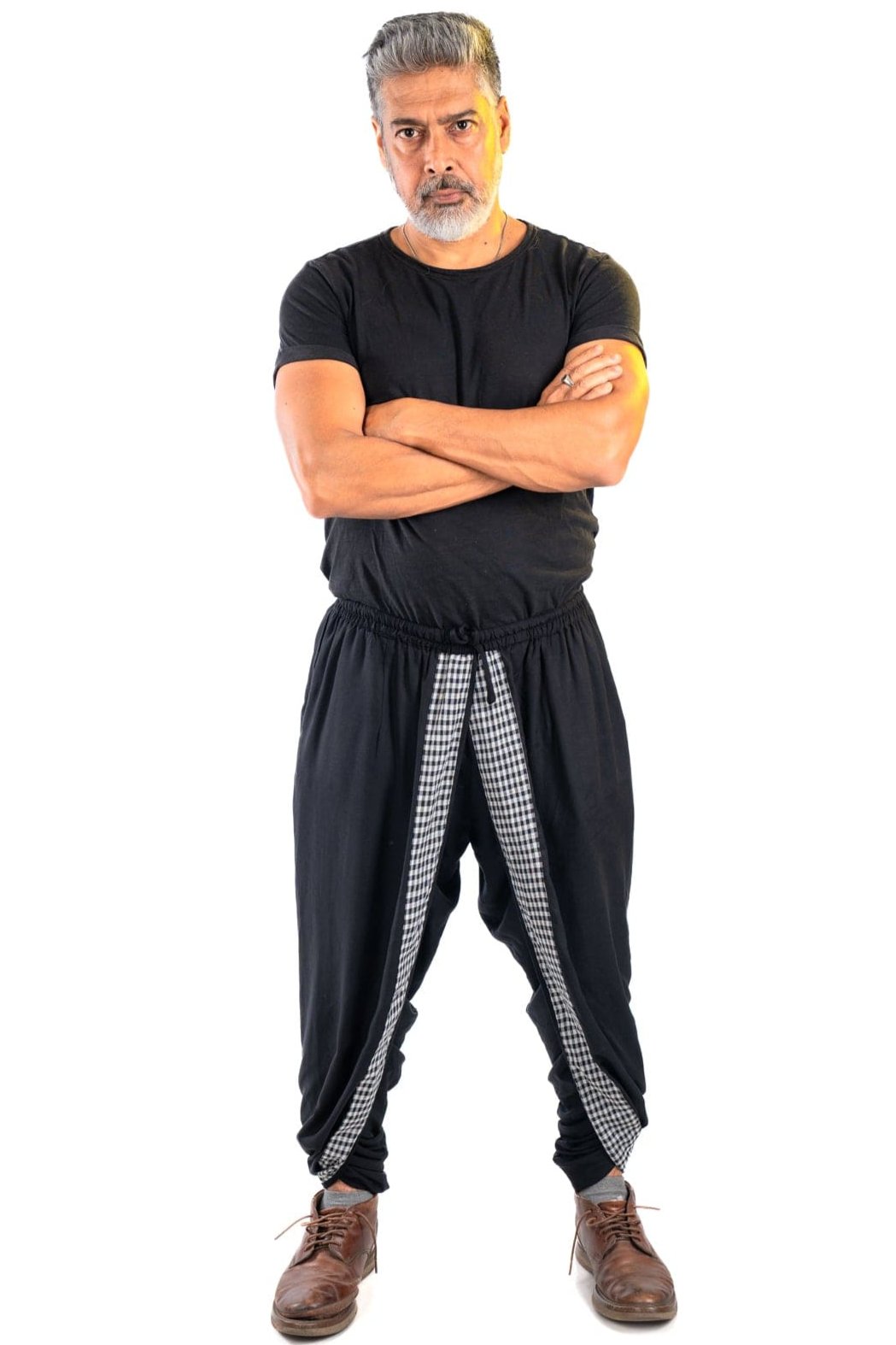 Black on Black Dual Dhoti Pants