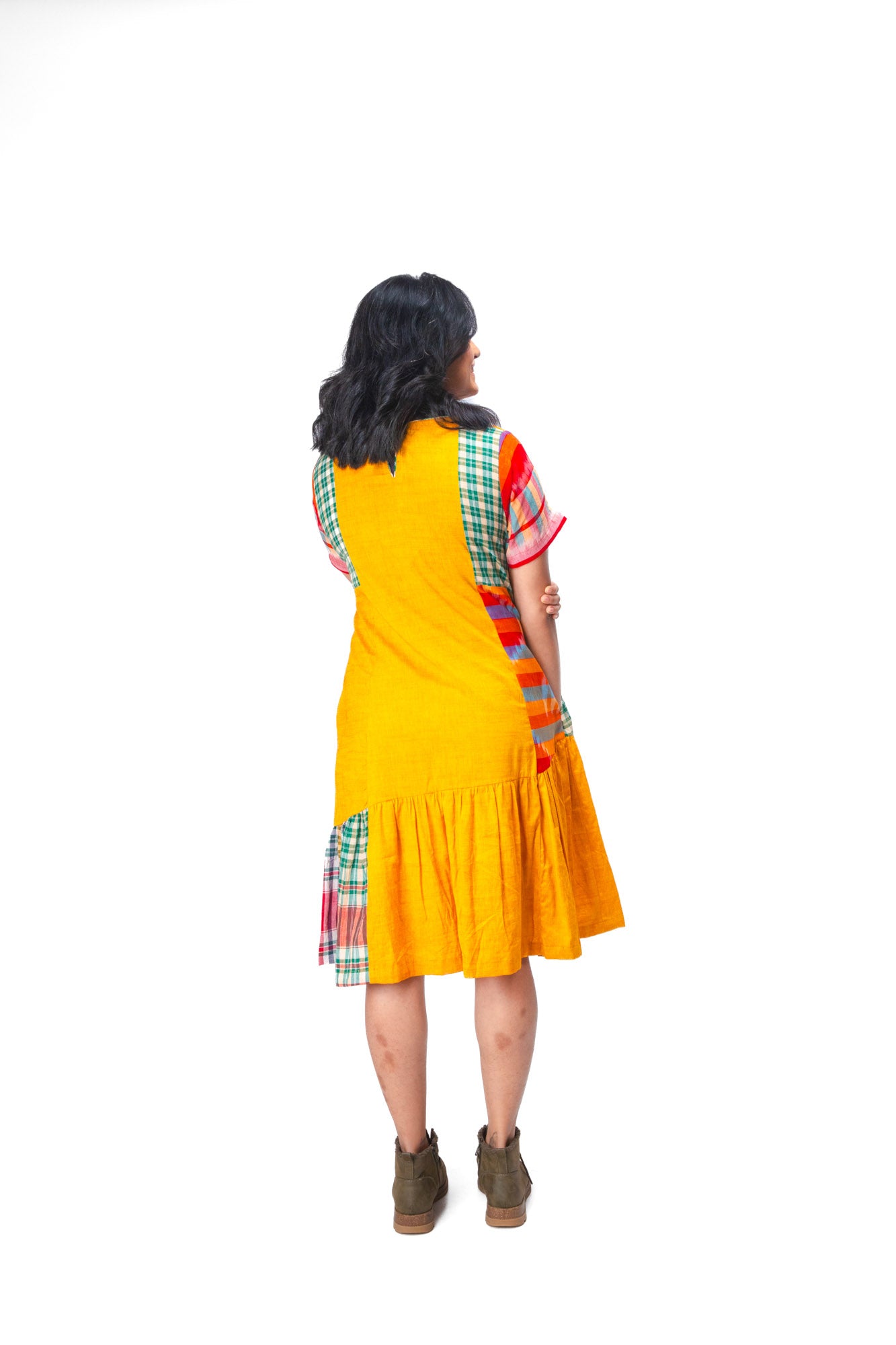 Yellow Shadow Lined Dress