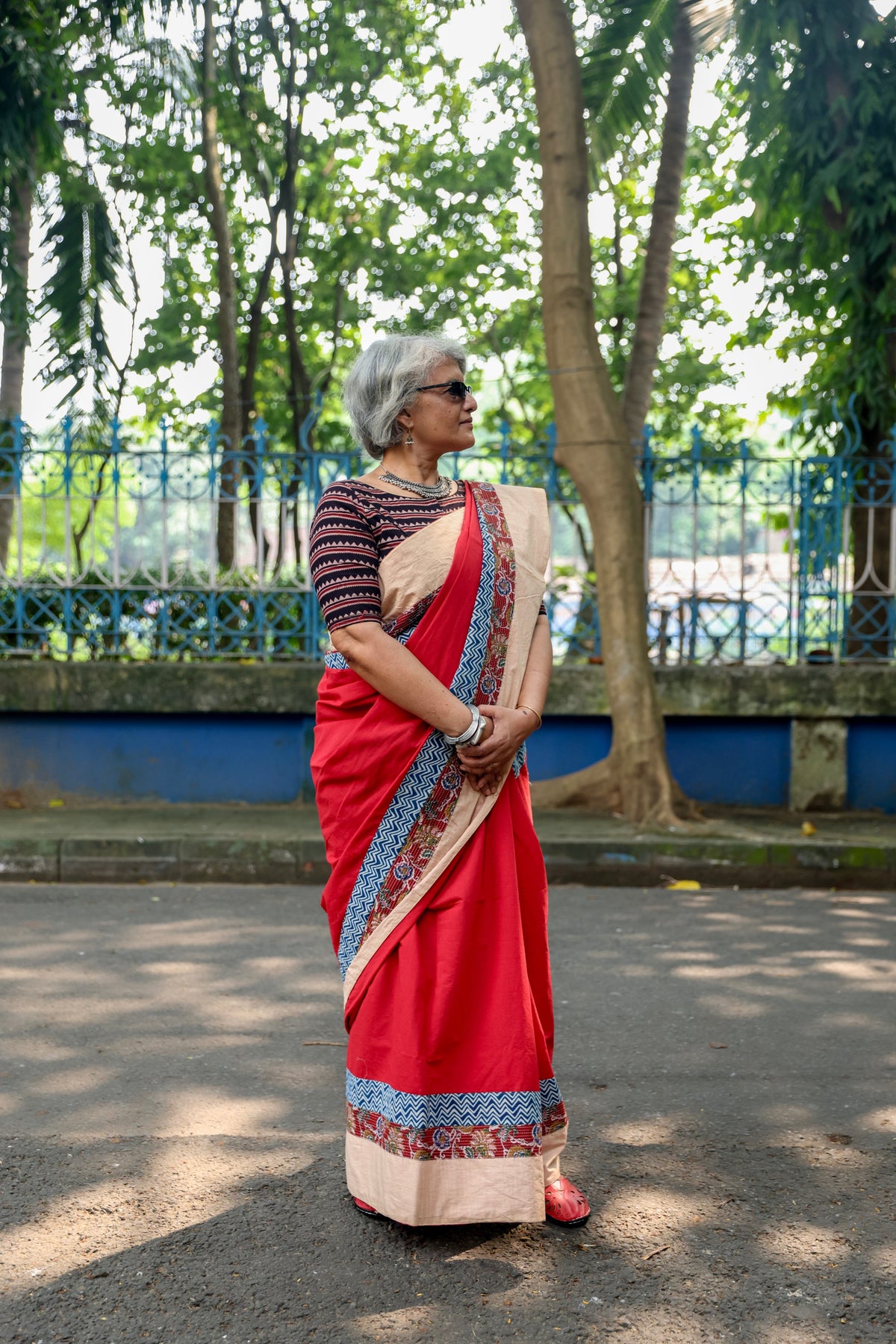 One of A-Kind Saree (Reds & Beige)