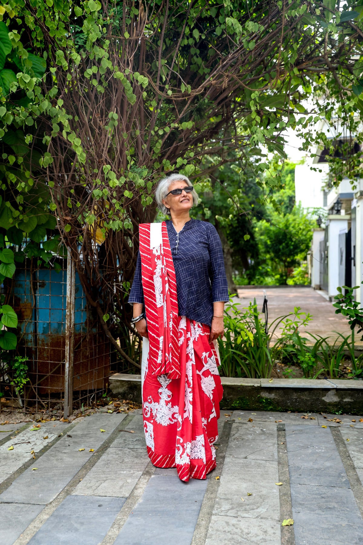 One of A-Kind Saree (Reds & White)