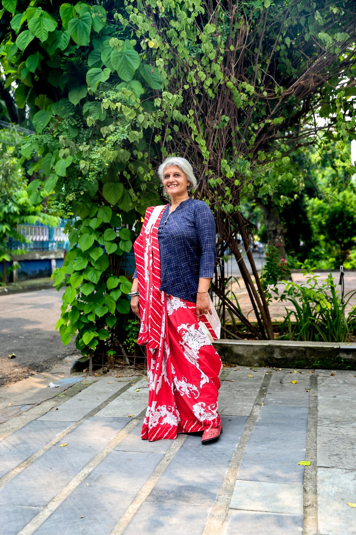 One of A-Kind Saree (Reds & White)