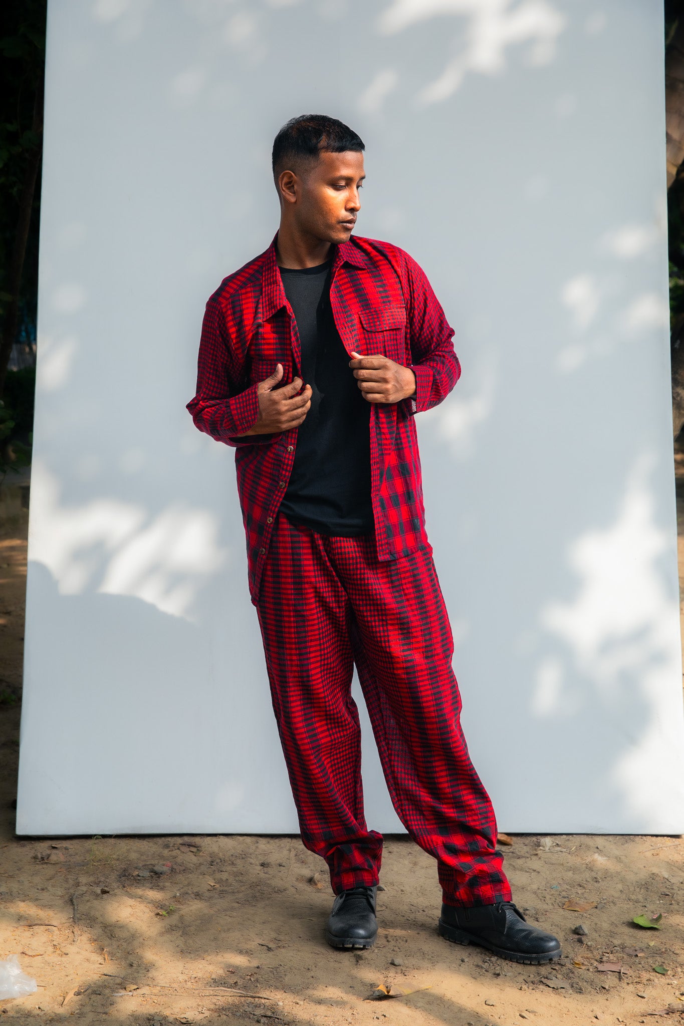 Maroon Summer Vibe Set (Dadu’s PJ’s + Shirt)