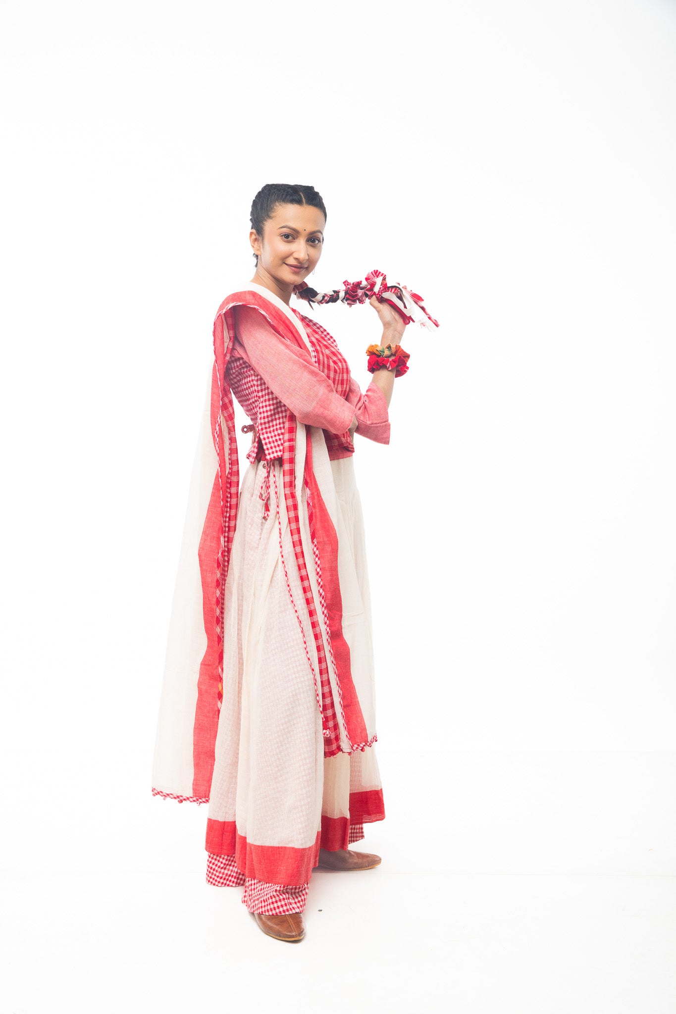 Red/Lal Paar Ghera Skirt Set