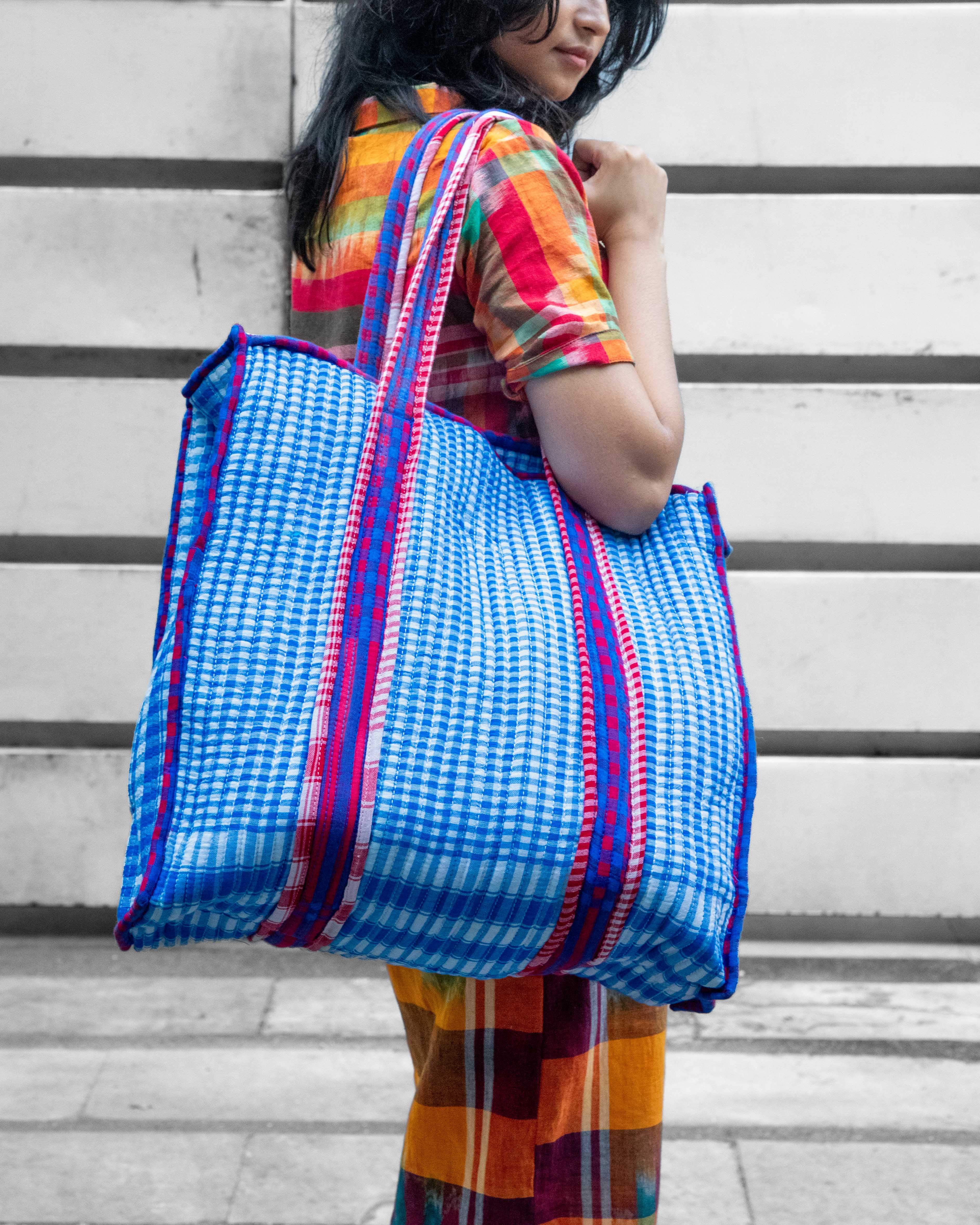 Cloudy Quilted Tote Bag