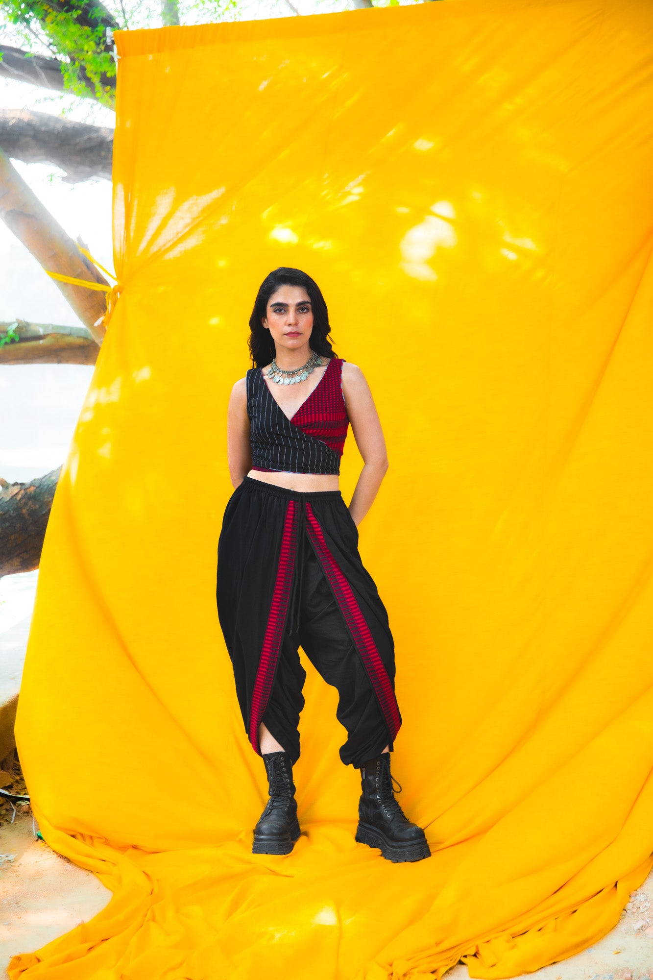 The Ladybird Bustier-Dhoti Set