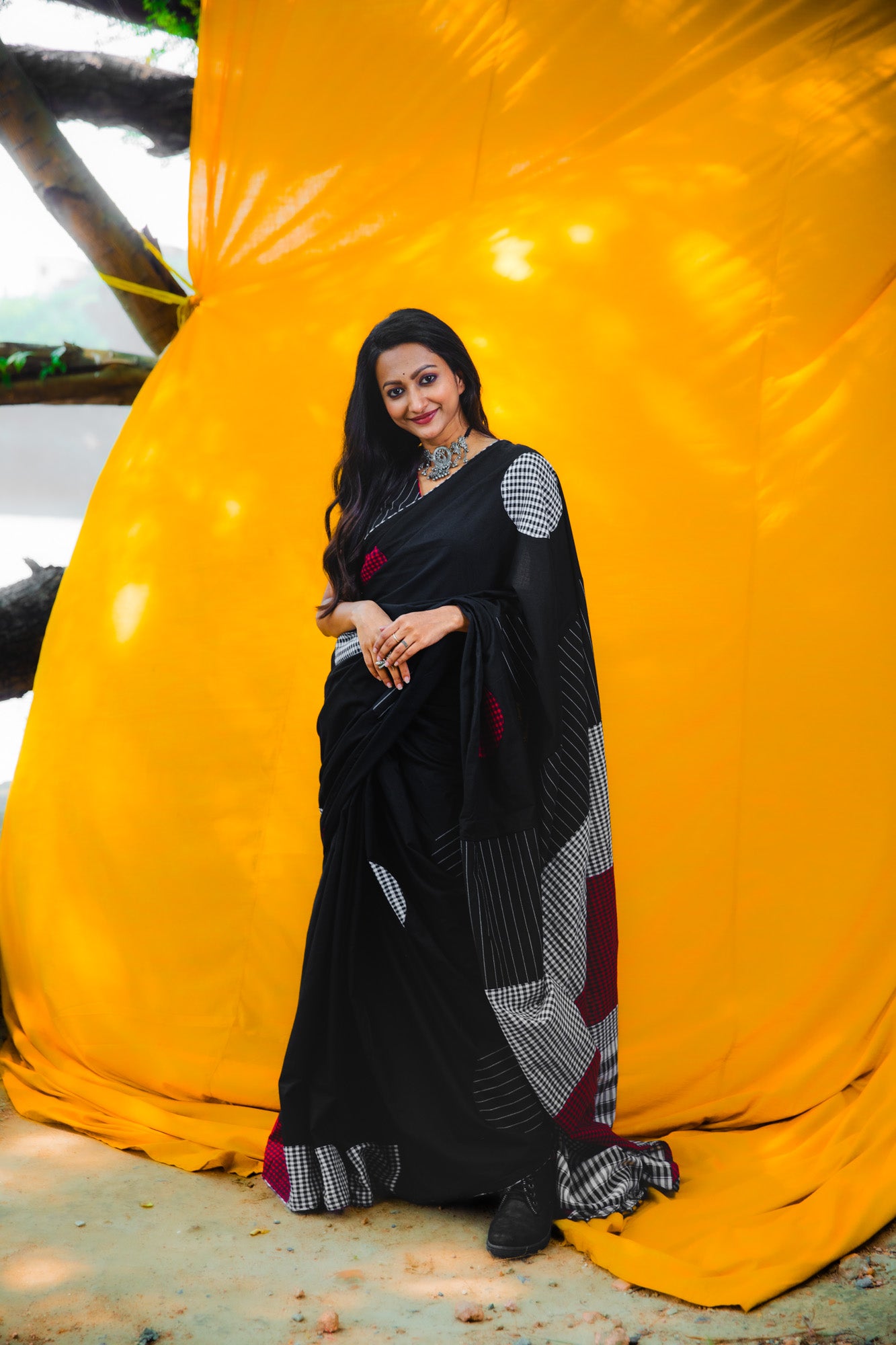 The Afterglow Polka Dot Saree