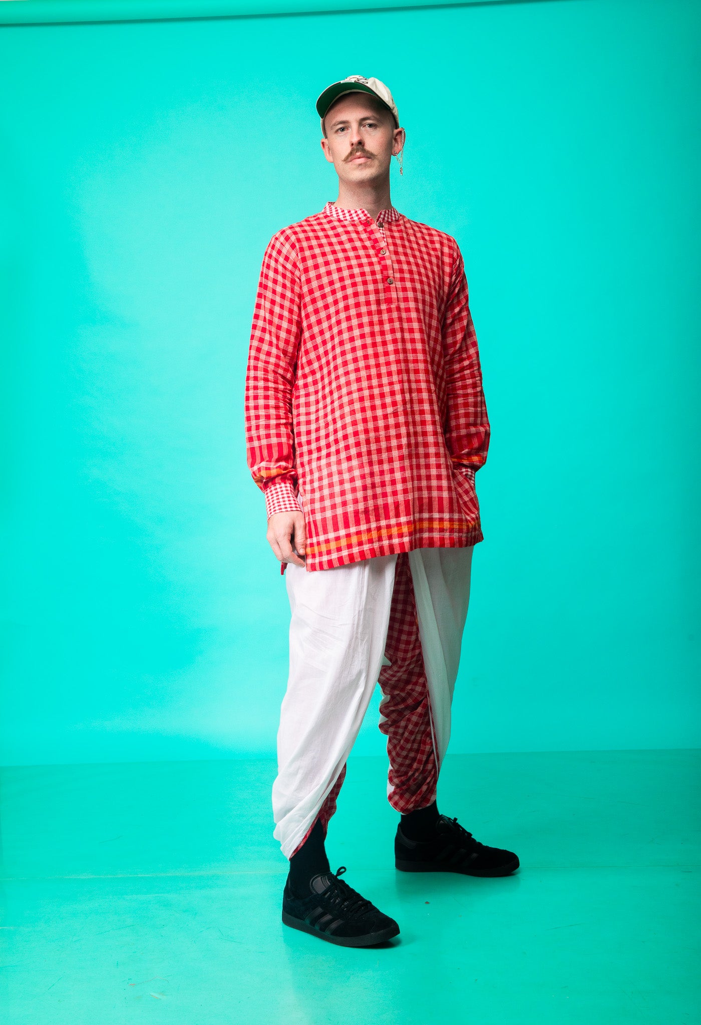 Classic Red Unisex Kurta + Fiesta Dhoti