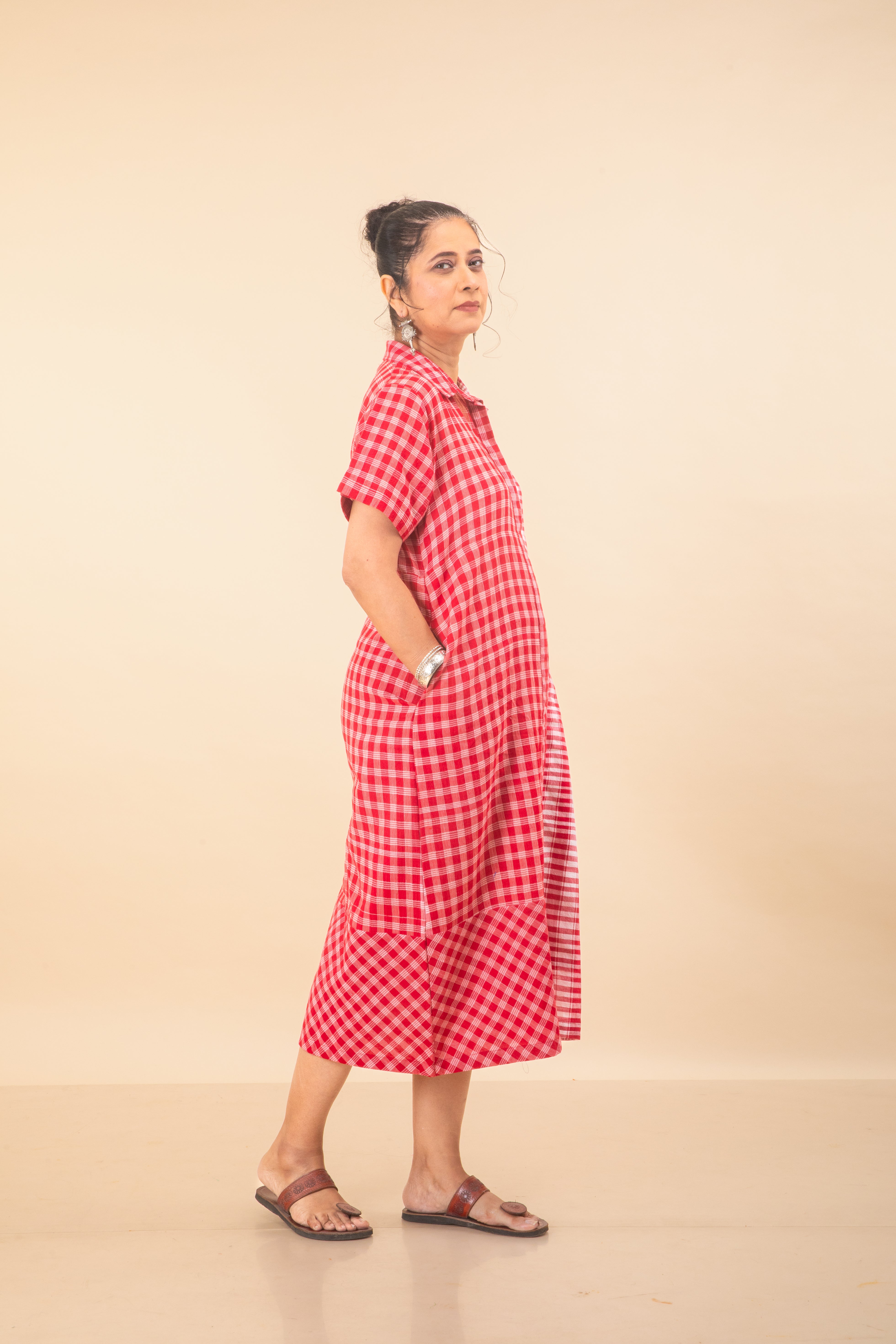 Red on Red Shirt Dress