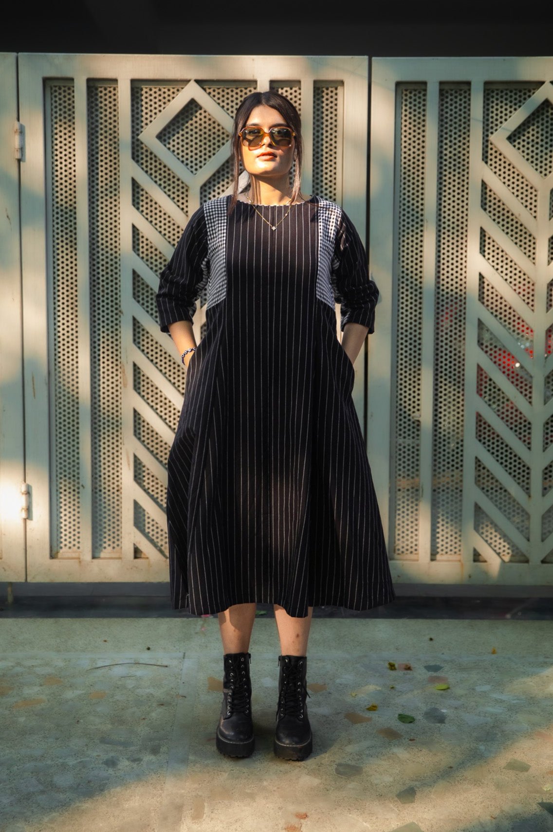 Wednesday Adams - Black Stripe Dress