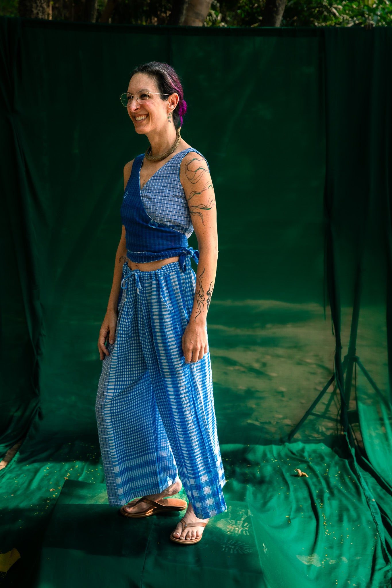 Blue Reversible Bustier + Blue Dandy Pants