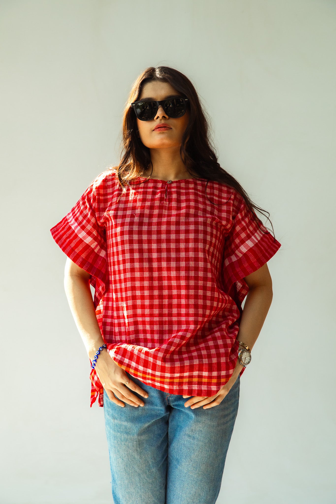 Red Kaftan Top