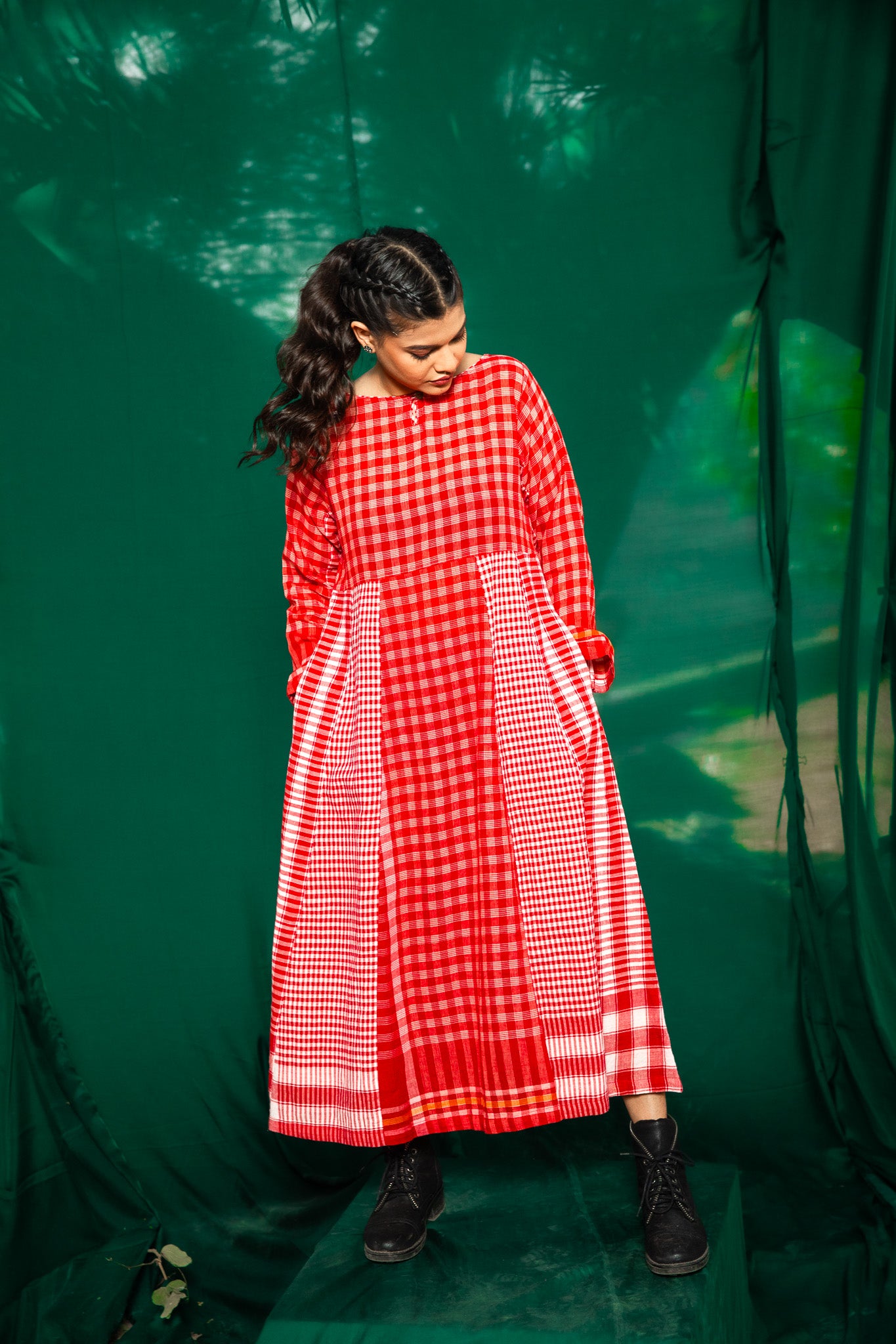 Side Panelled Big Book Red Dress