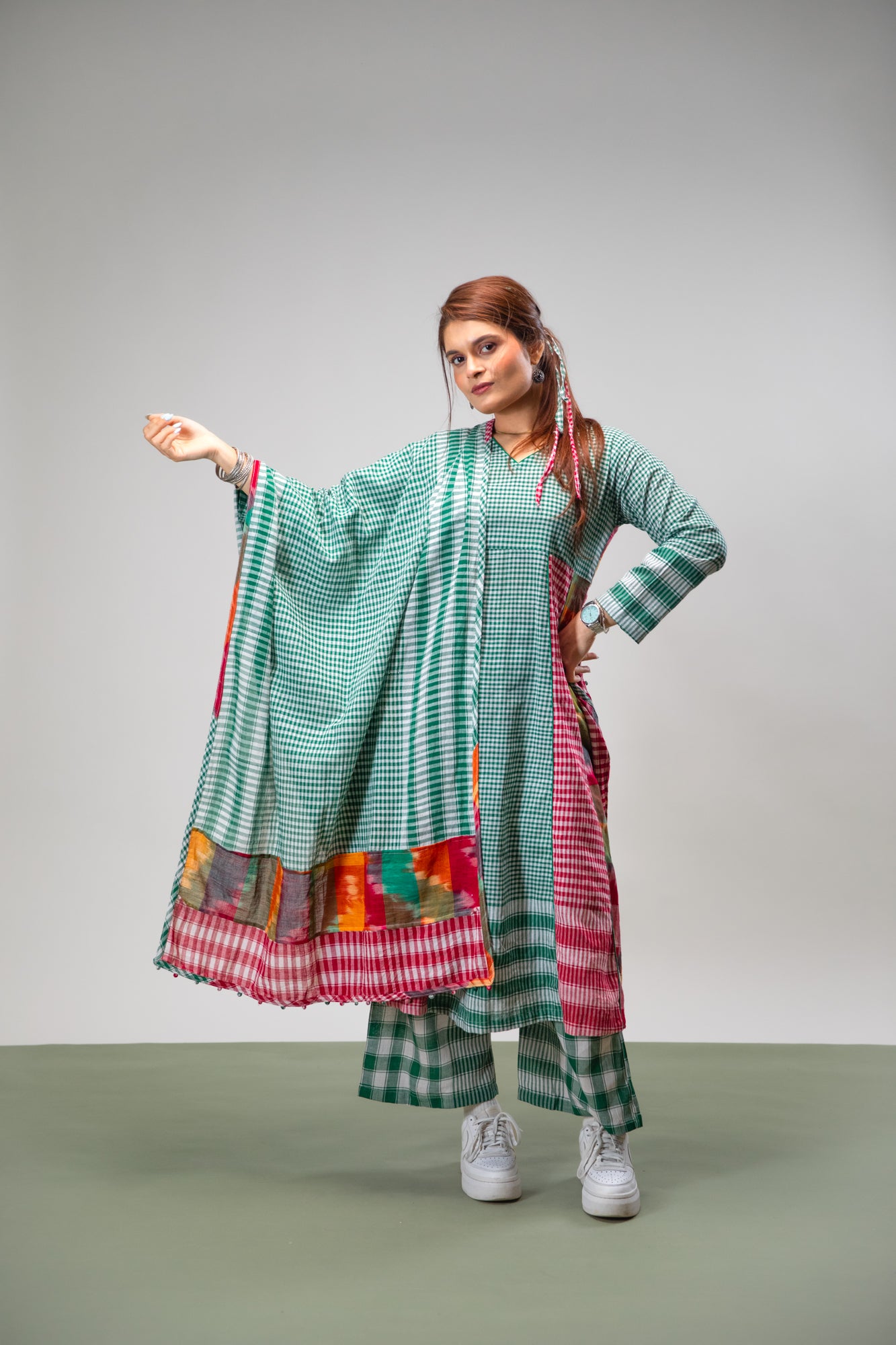 Aura Dress + Palazzo + Dupatta Set