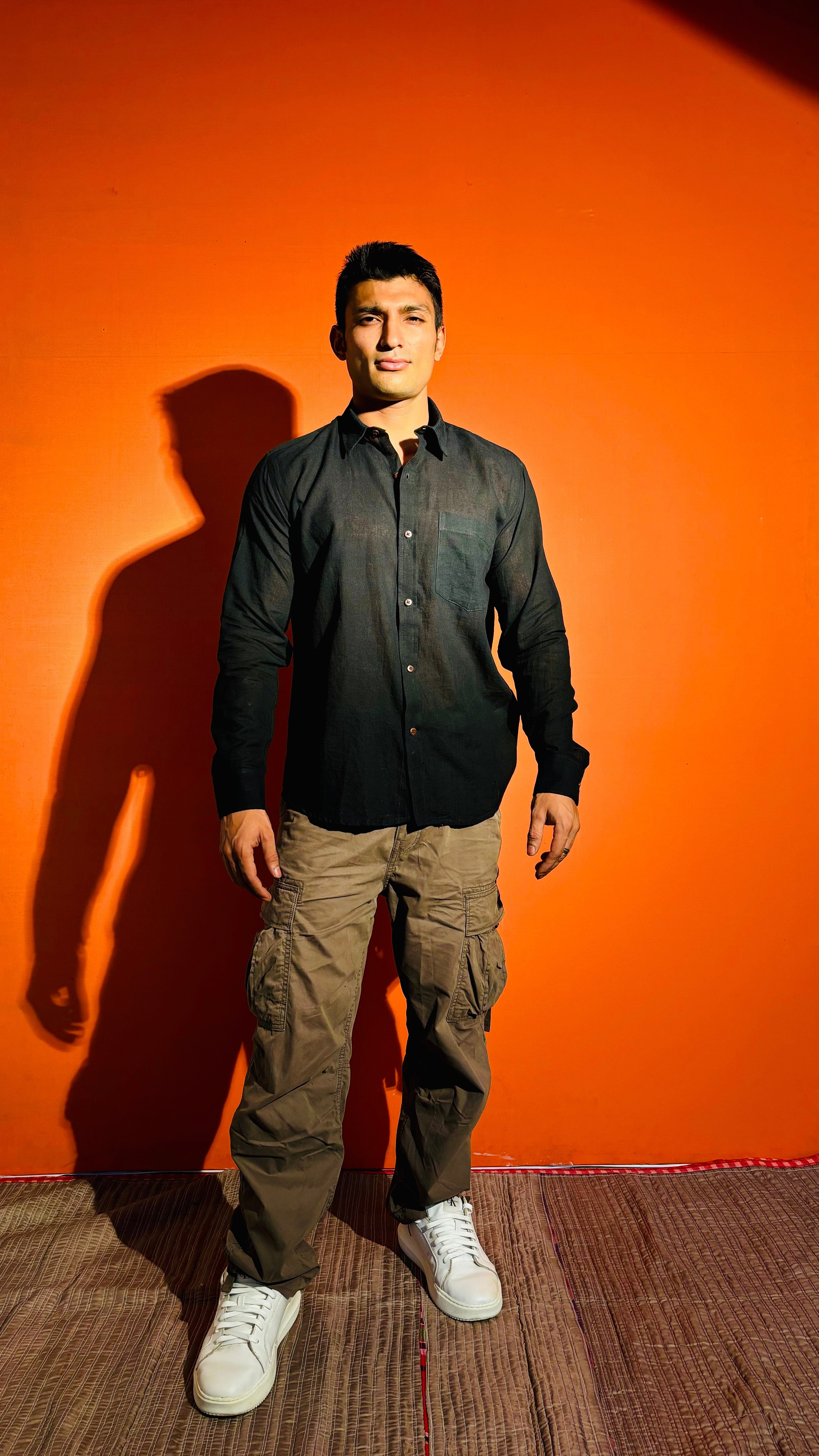 Black 100% Cotton Full Sleeves Shirt