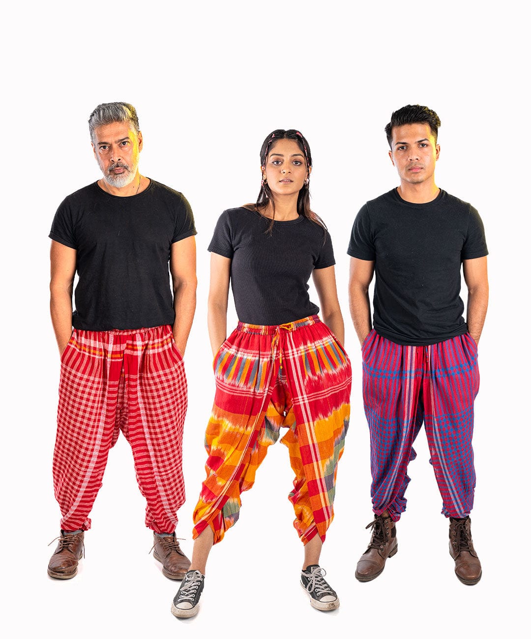 Red Dhoti + Kotki Dhoti + Purple Dhoti