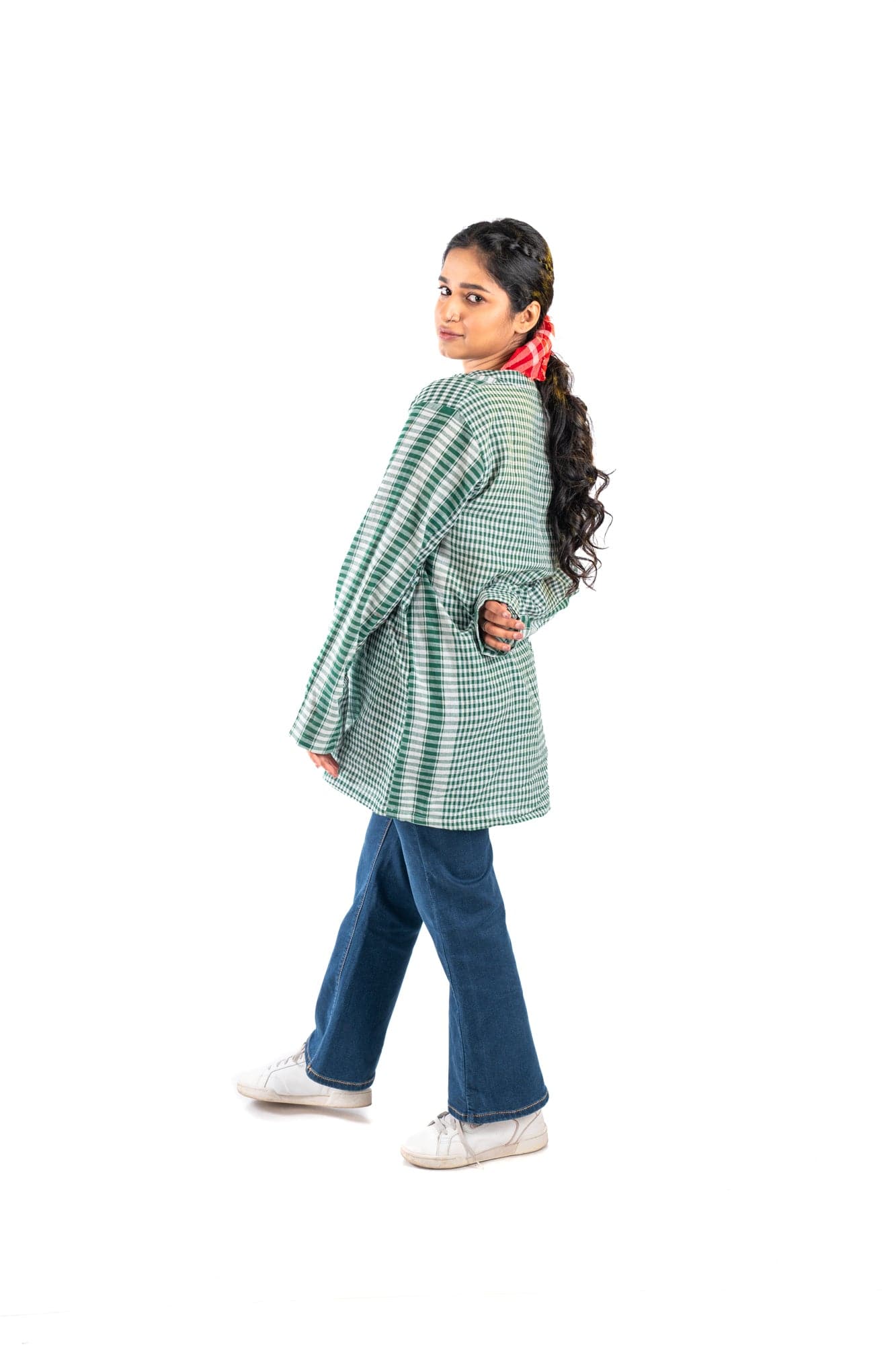 Green Checkered Kurta