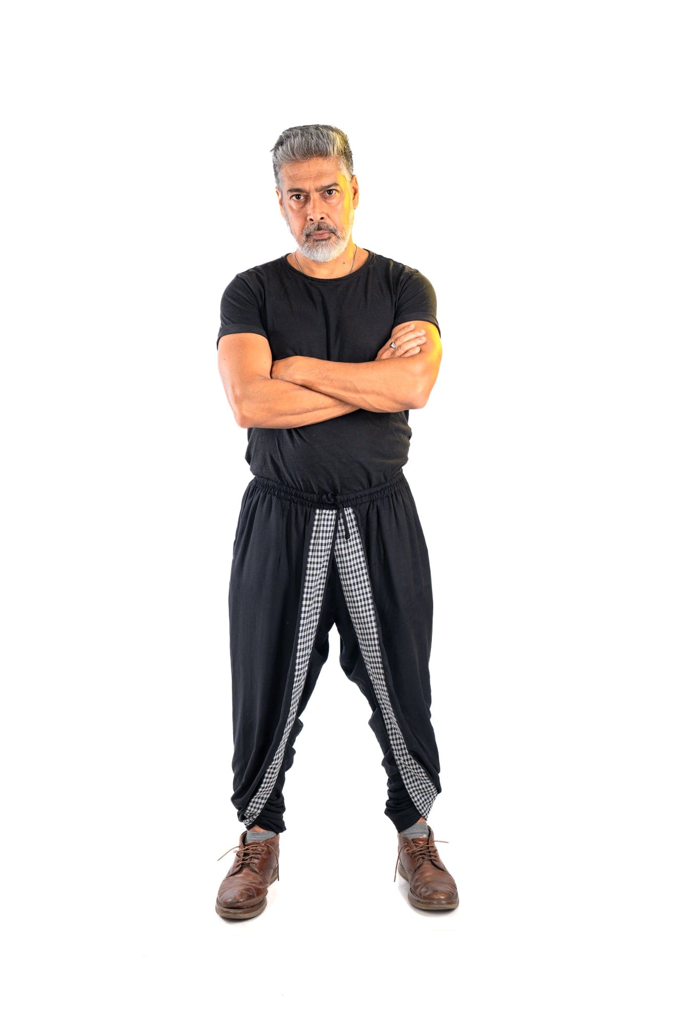 Black on Black Dual Dhoti Pants