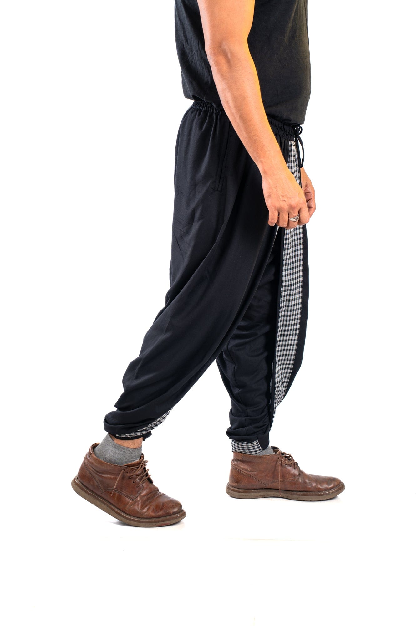 Black on Black Dual Dhoti Pants