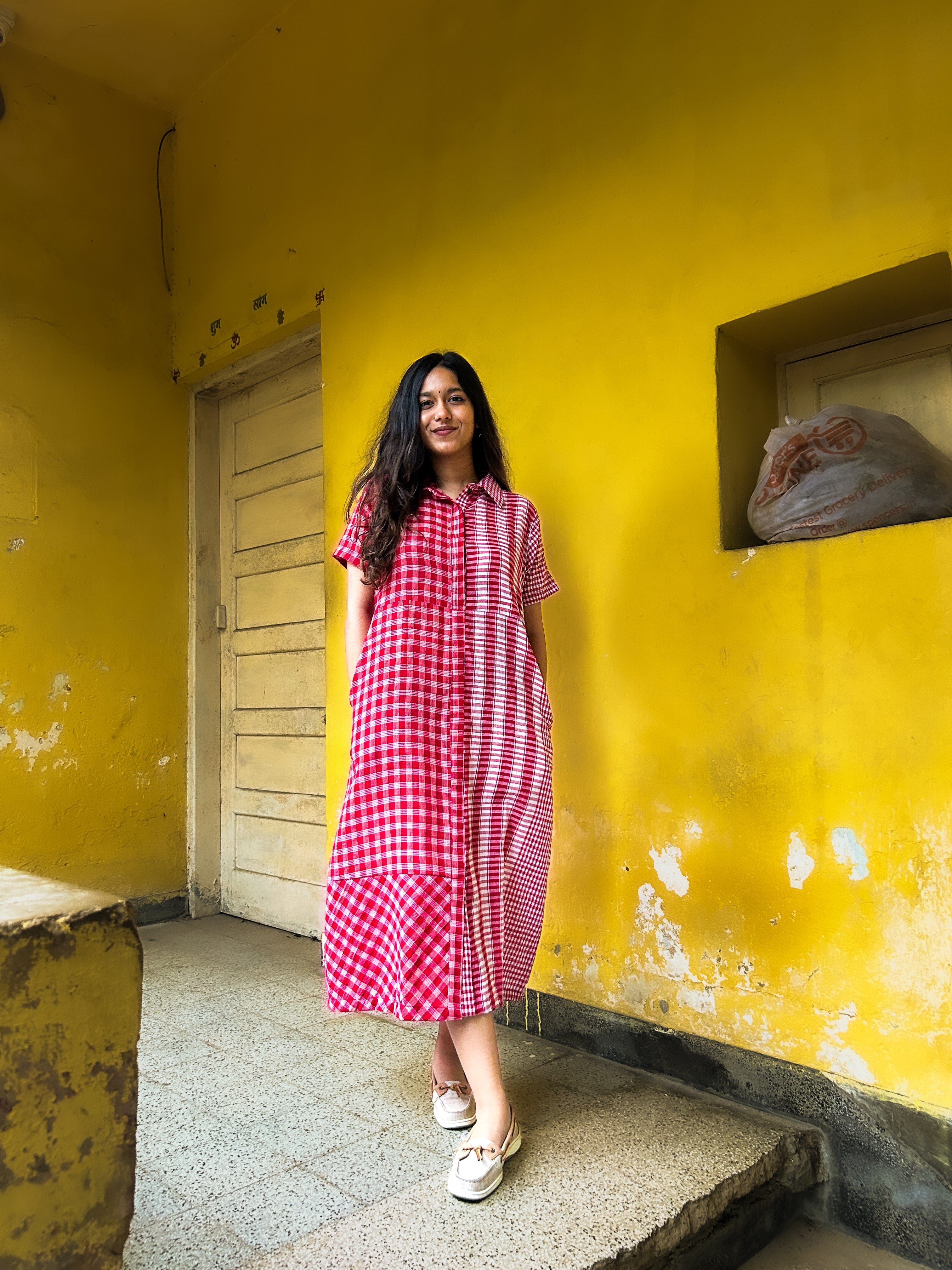 Red on Red Shirt Dress