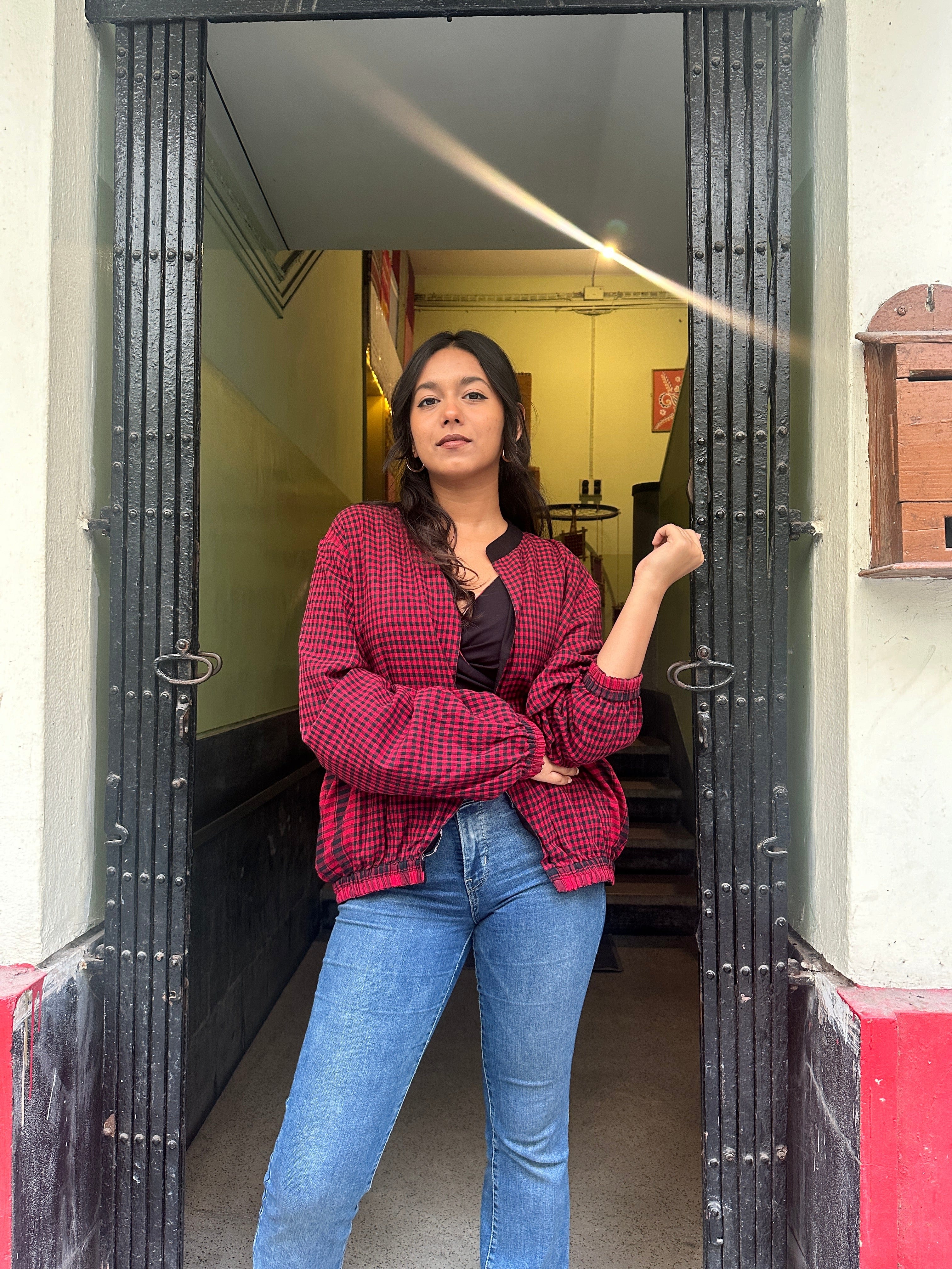 Reversible Bomber Jacket (Black/Maroon)