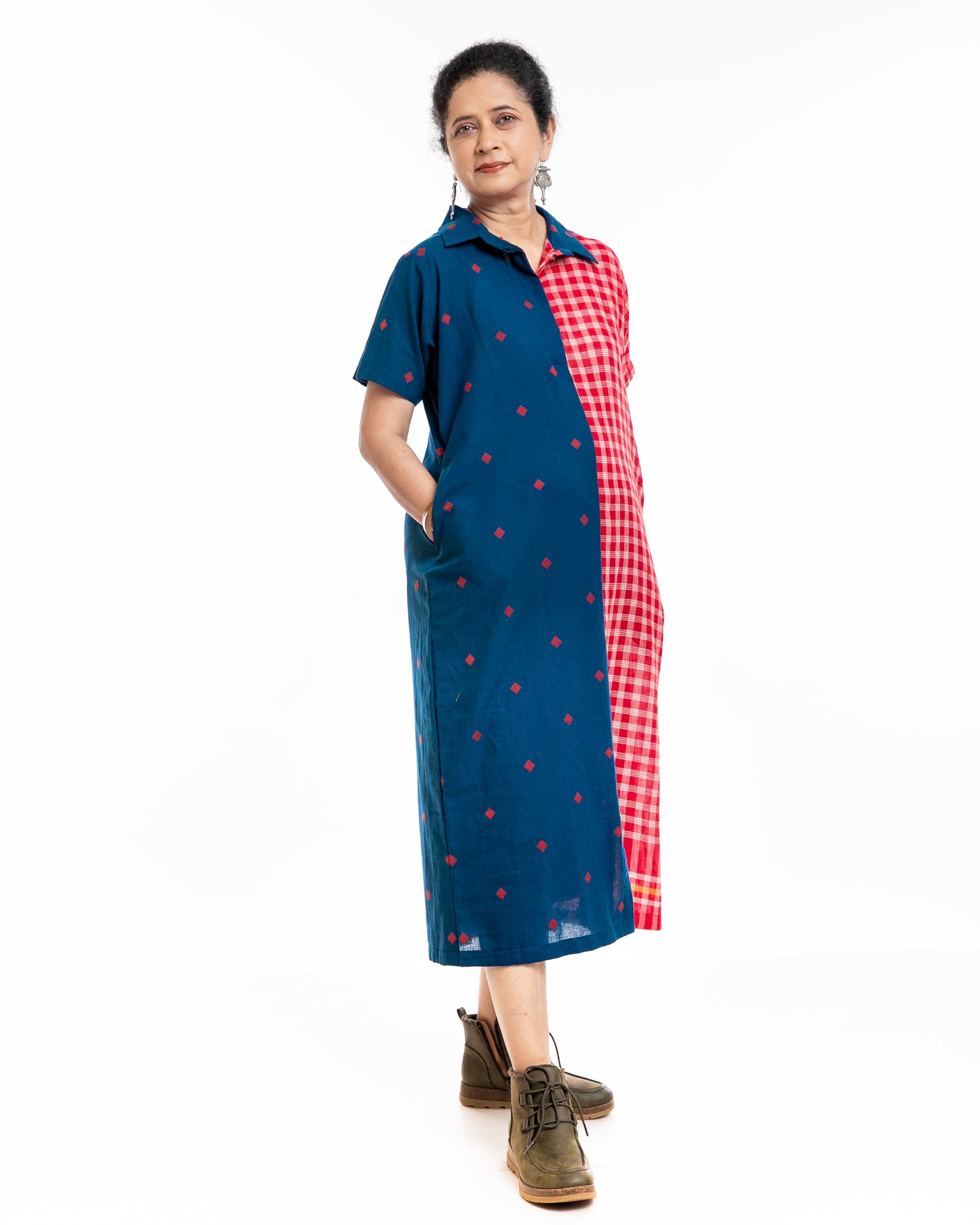 True Blue/Red Shirt Dress