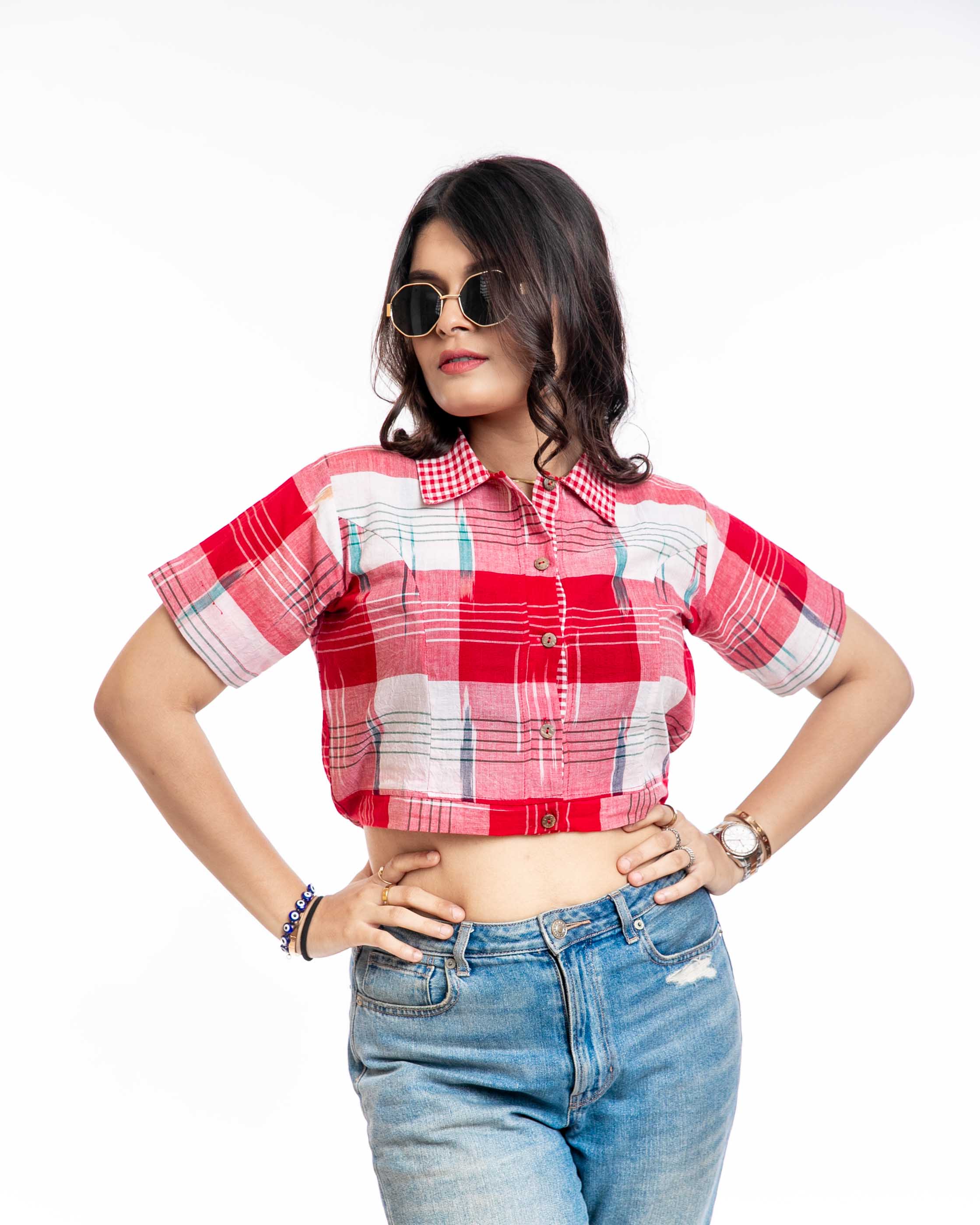 Red Kotki Boxed Top