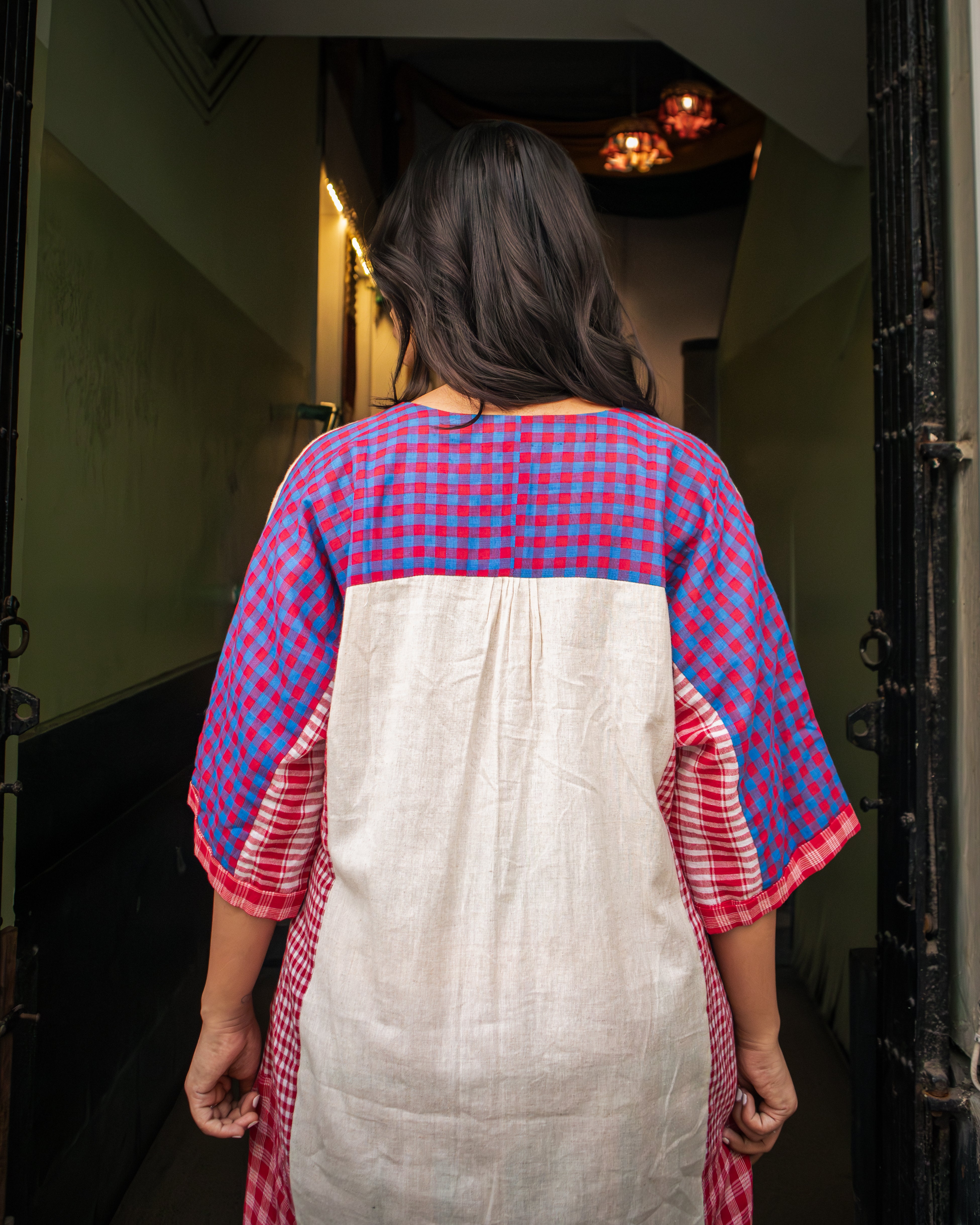 Khadi Boho Round Neck Dress