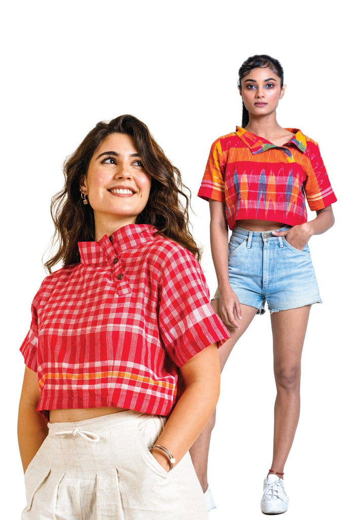Pack of 2: Boxi Tops (Red + Multicolour)