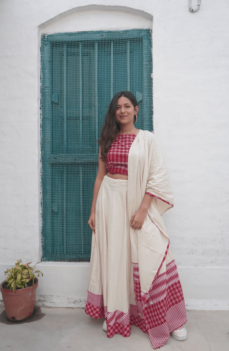 Festive Skirt + Wrap Bustier + Dupatta Set (3 Piece)