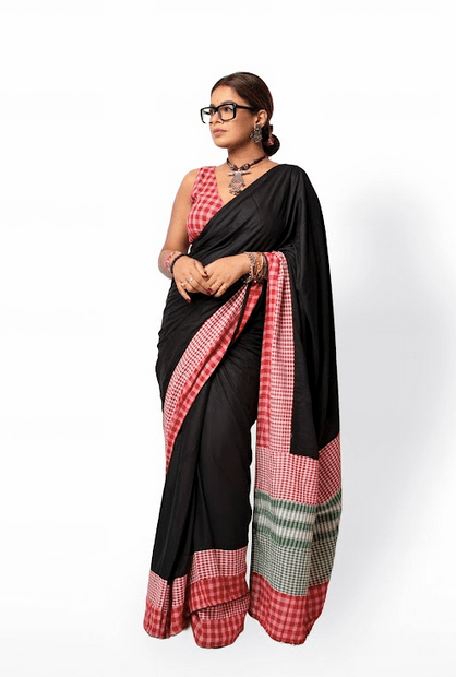 Black Saree with Gamcha