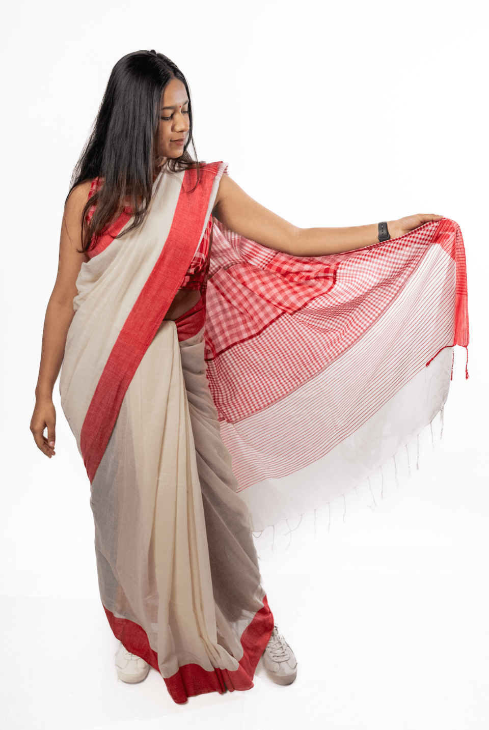 MoonlightTwill Saree (With Blouse Piece)