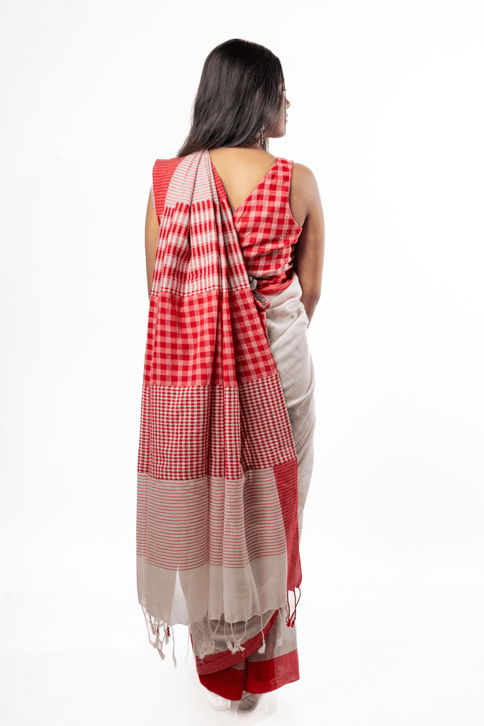 MoonlightTwill Saree (With Blouse Piece)