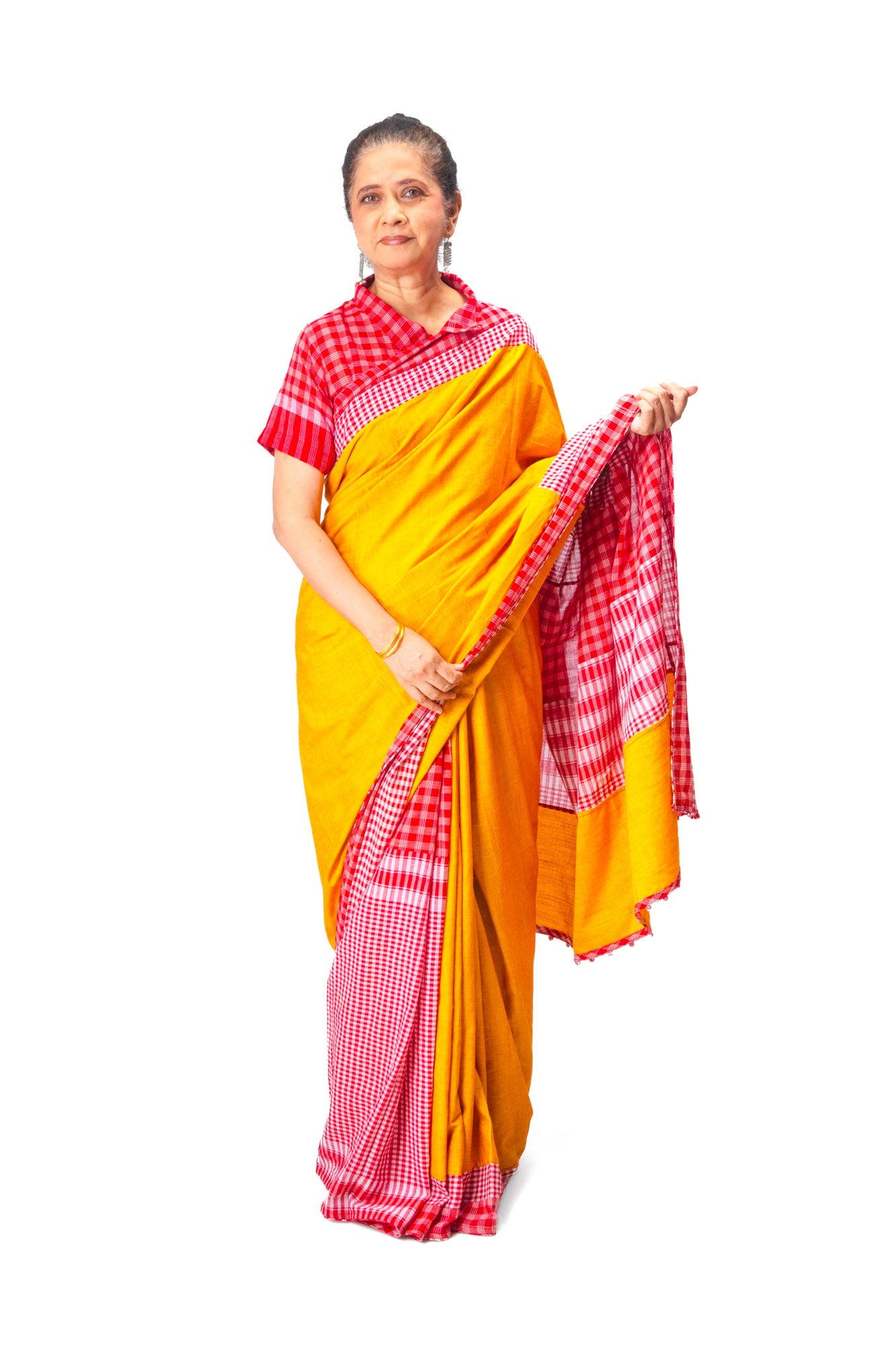 Yellow Mosaic Saree