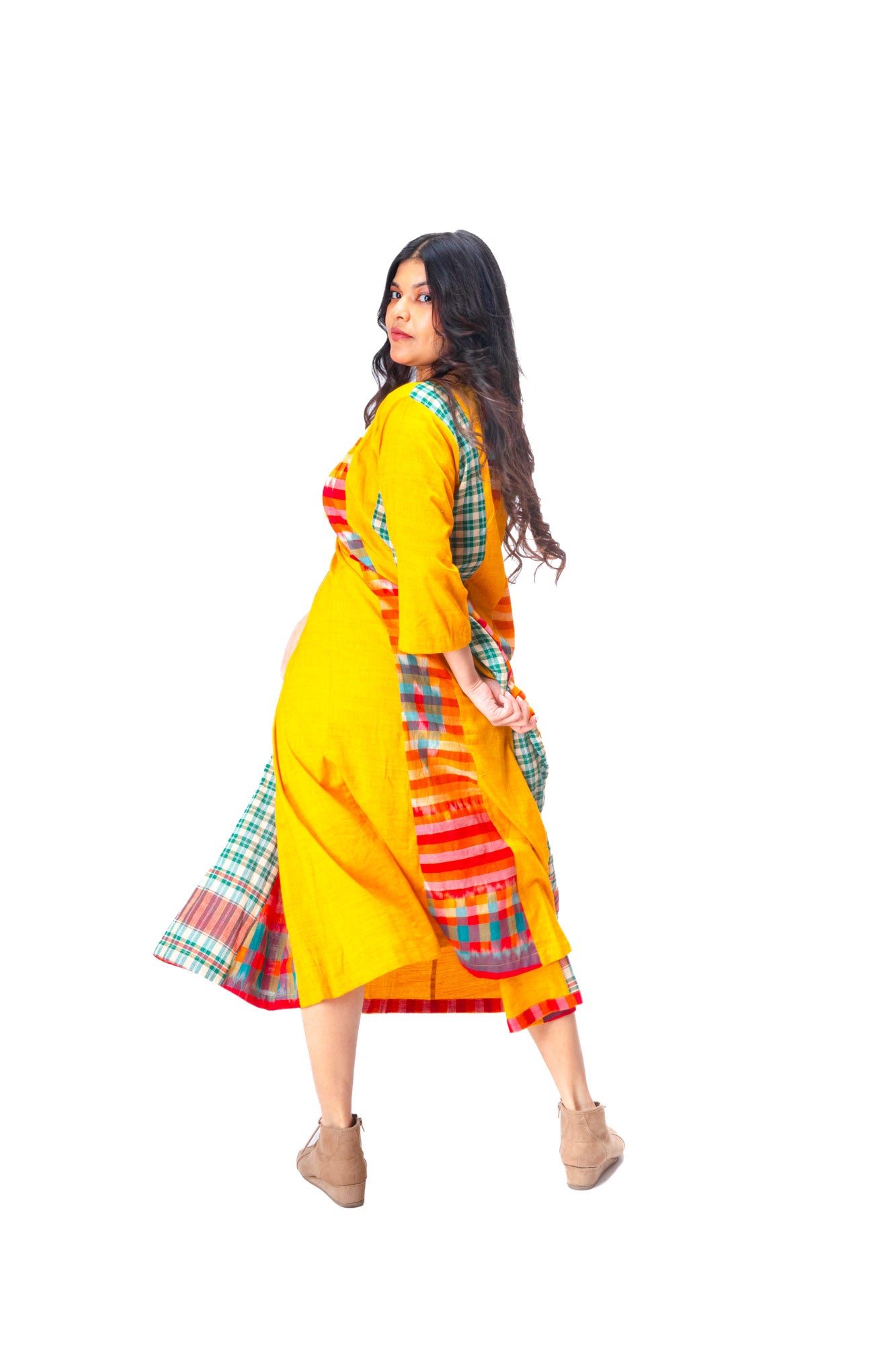 Yellow 16 Panelled Dress