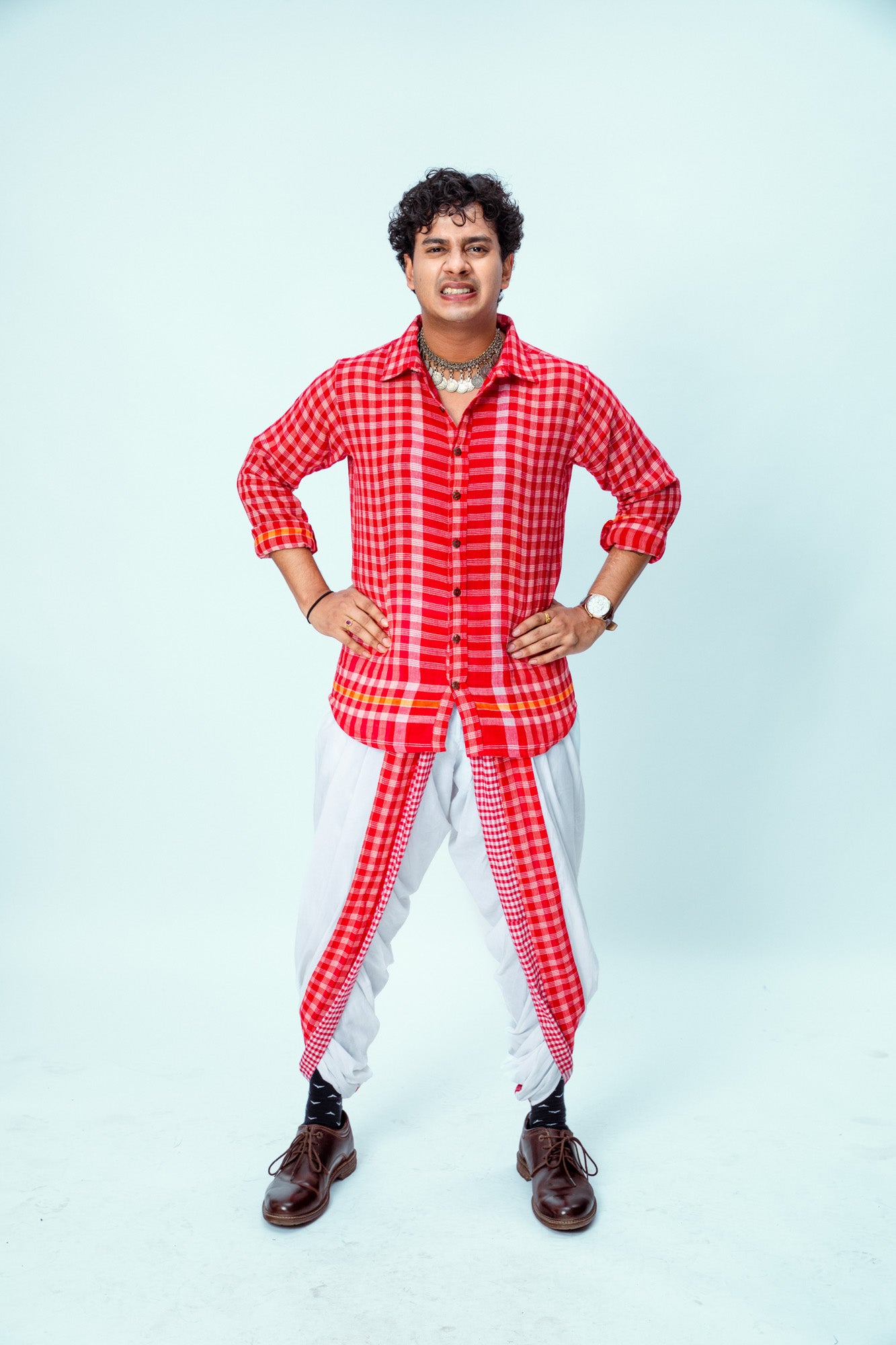 Red Shirt + Fiesta Dhoti Pants (2 pieces set)