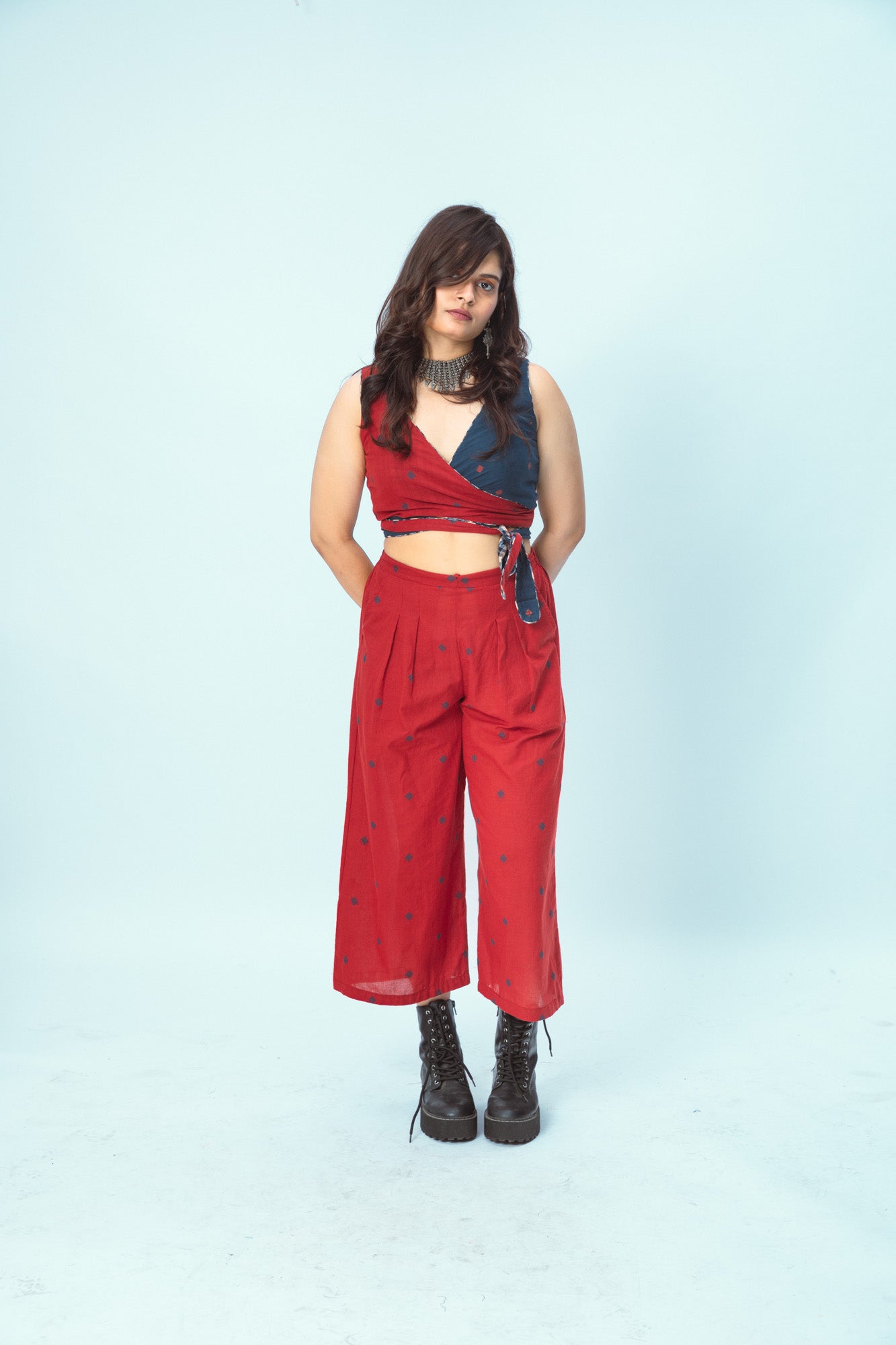 True Red Bustier-Palazzo Set