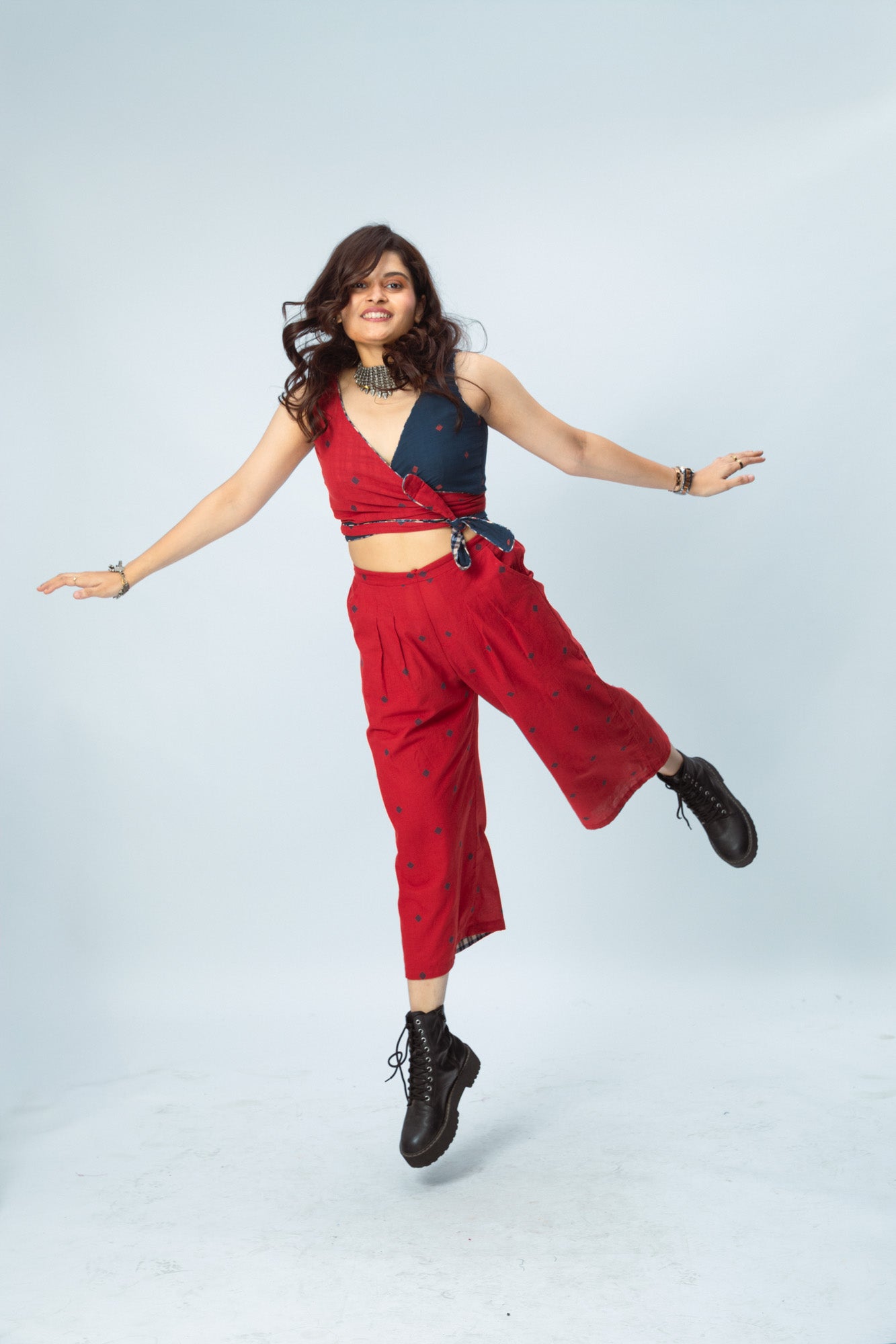 True Red Bustier-Palazzo Set