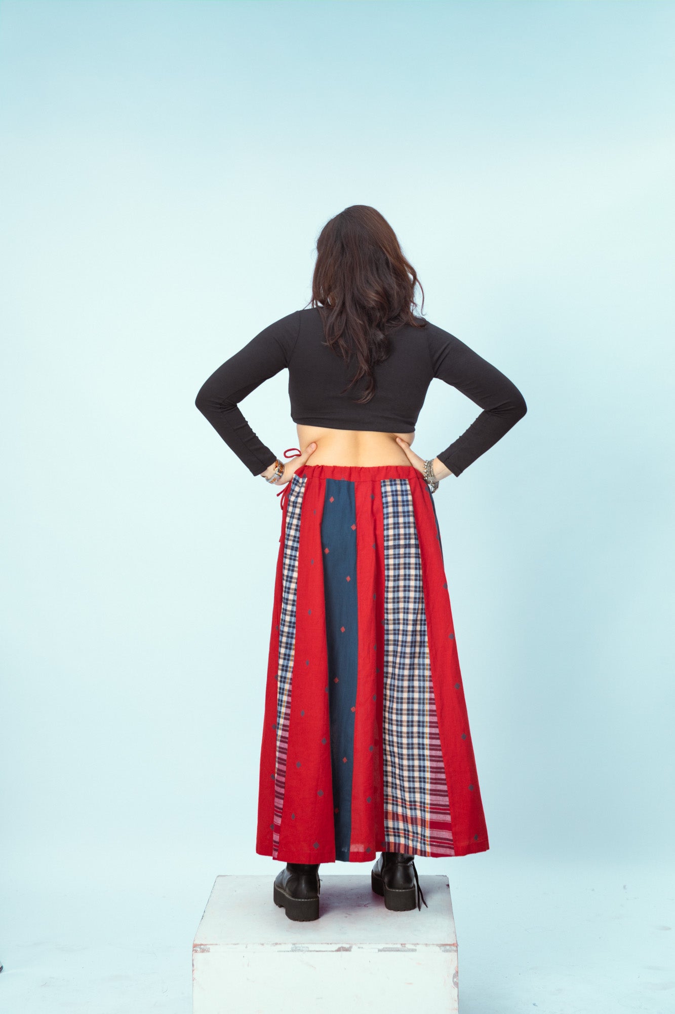 True Red Brick 16 Panelled Skirt