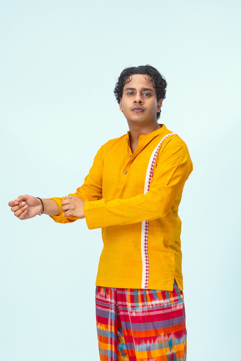 Yellow Pinstripe Kurta