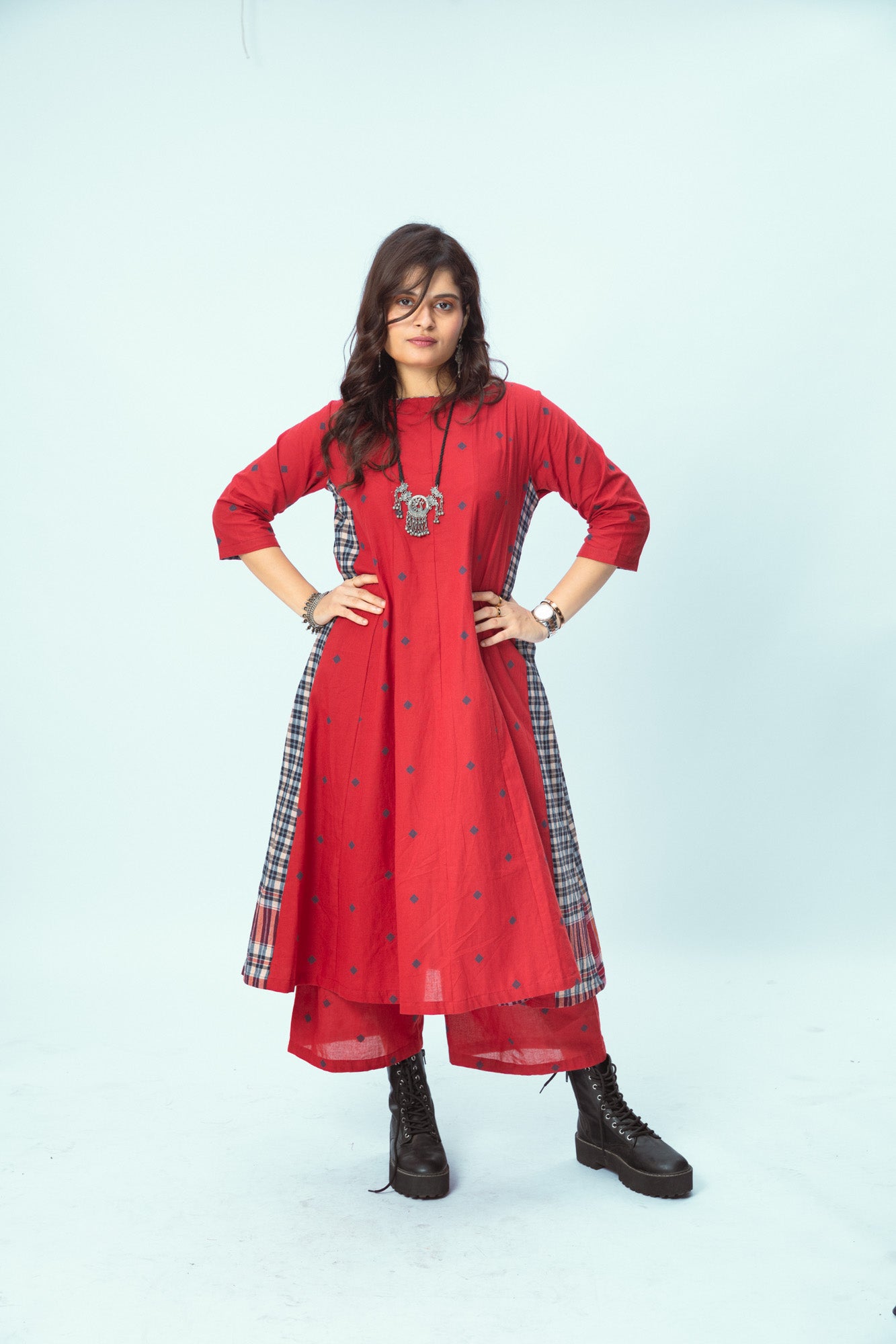True Red 16 Panelled - Palazzo Set