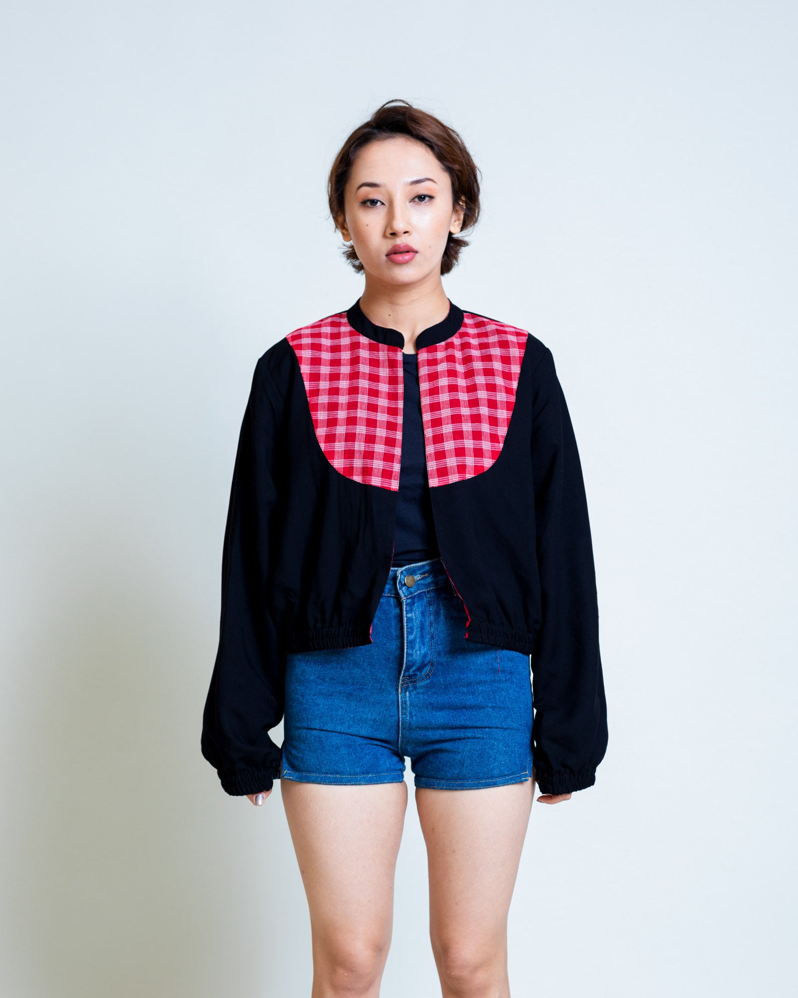 Red Black Reversible Bomber Jacket