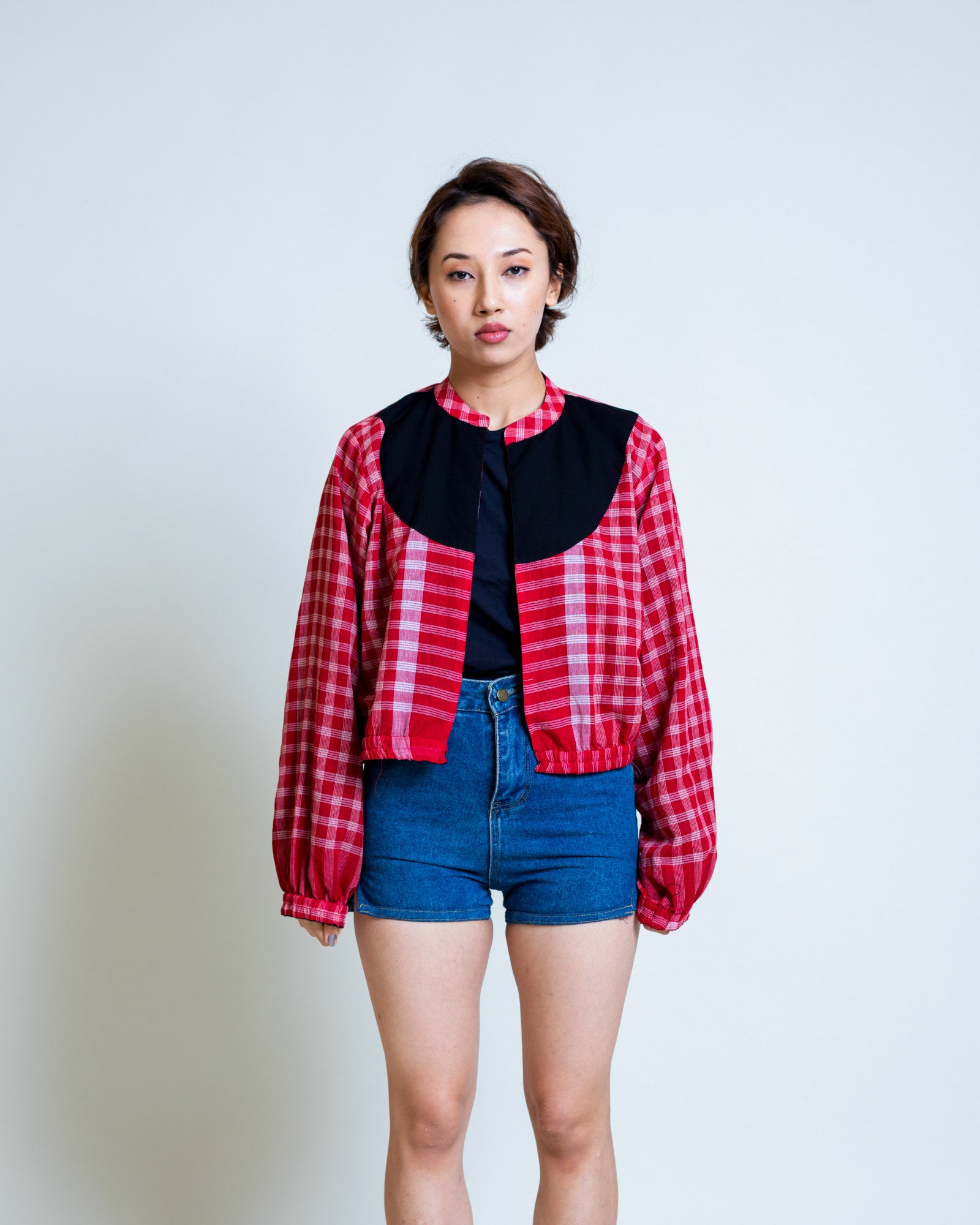 Red Black Reversible Bomber Jacket