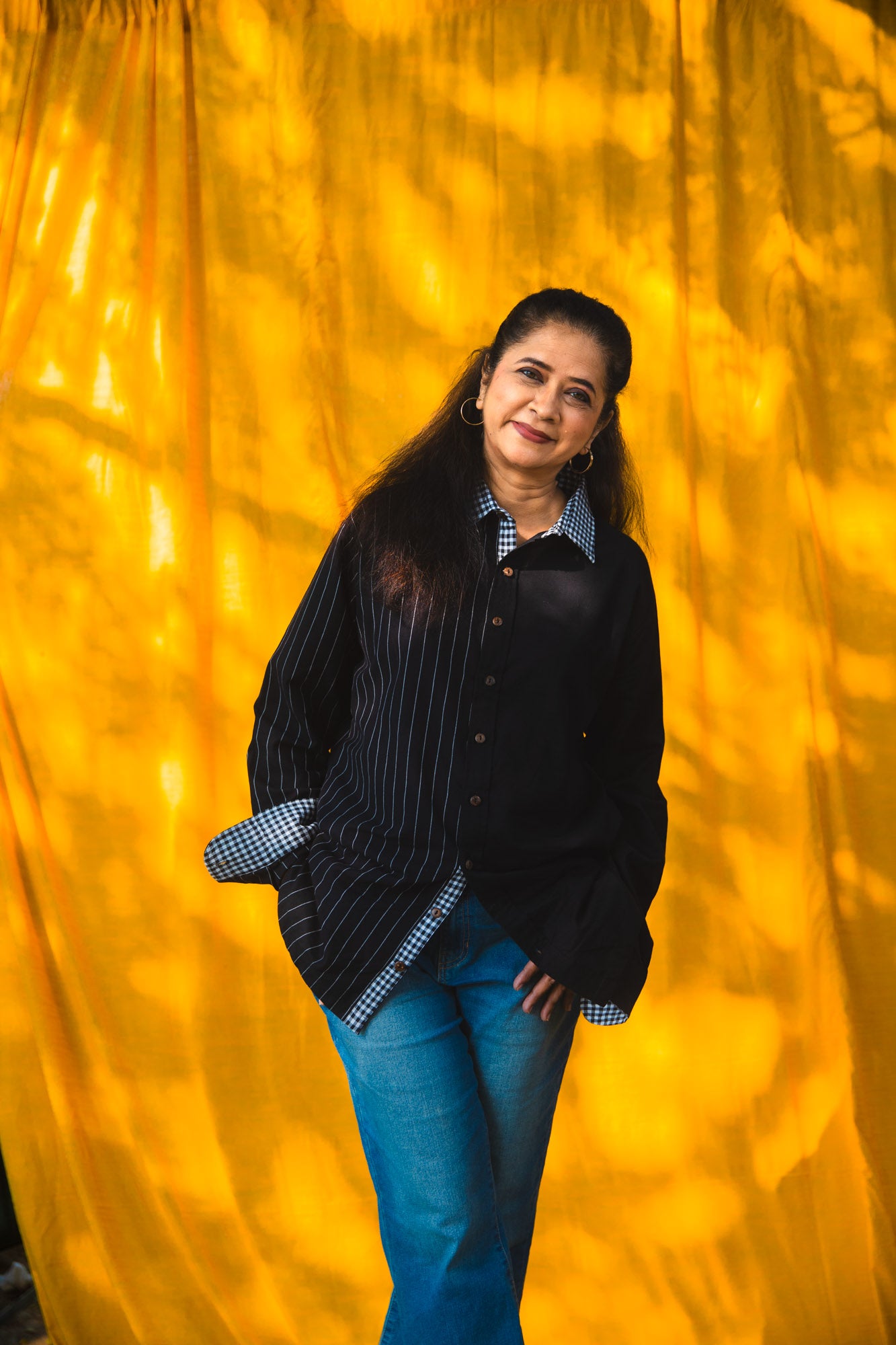 Black Half Moon Boyfriend Shirt