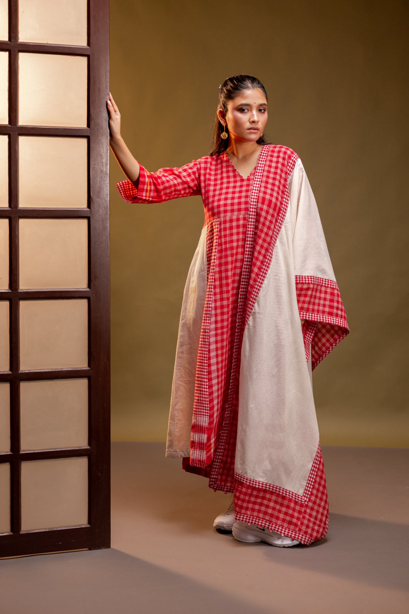 Ardor Panelled Dress + Palazzo + Dupatta (Set)