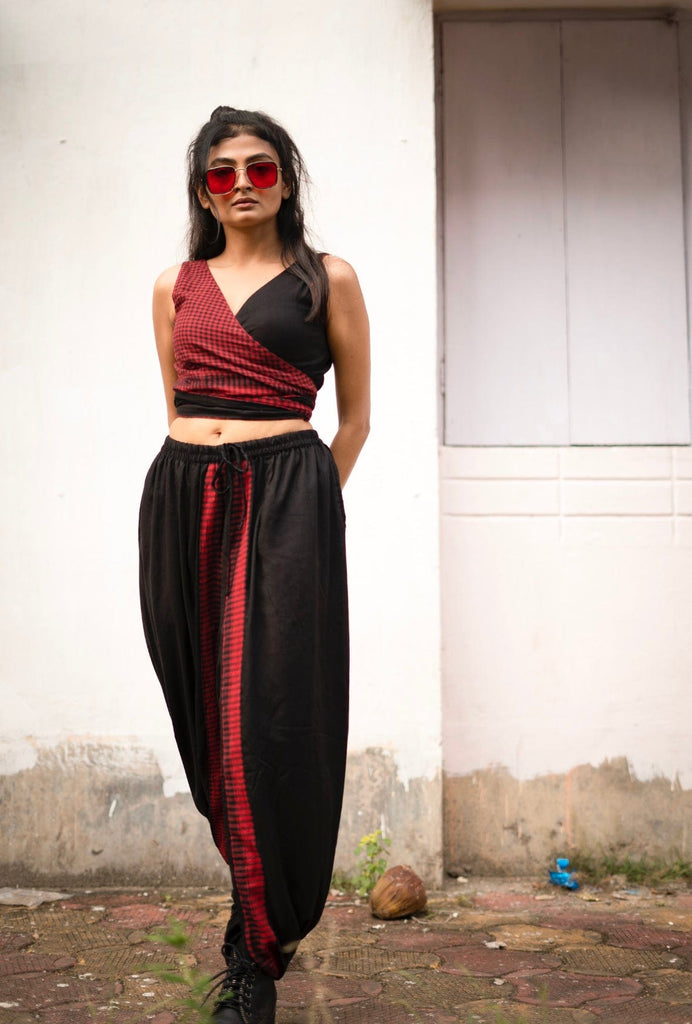 Buy SOJANYA Men Red & Black Solid Kurta With Dhoti Pants - Kurta Sets for  Men 2391991 | Myntra