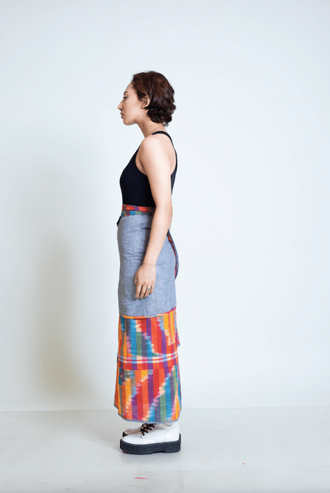 Reversible Wrap Skirt (Kotki & Grey)